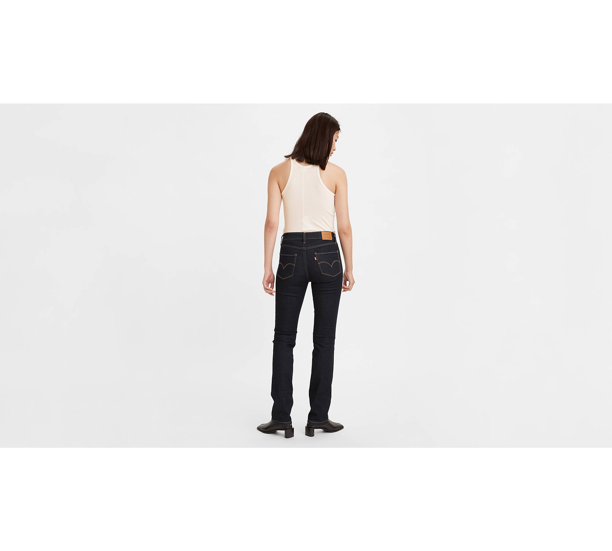Levi's high waist straight leg jeans in mid wash