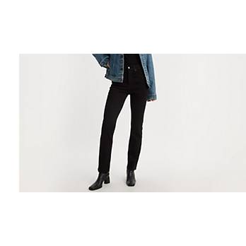 Levi's Women's 724 High Rise Straight Jeans - Soft Black