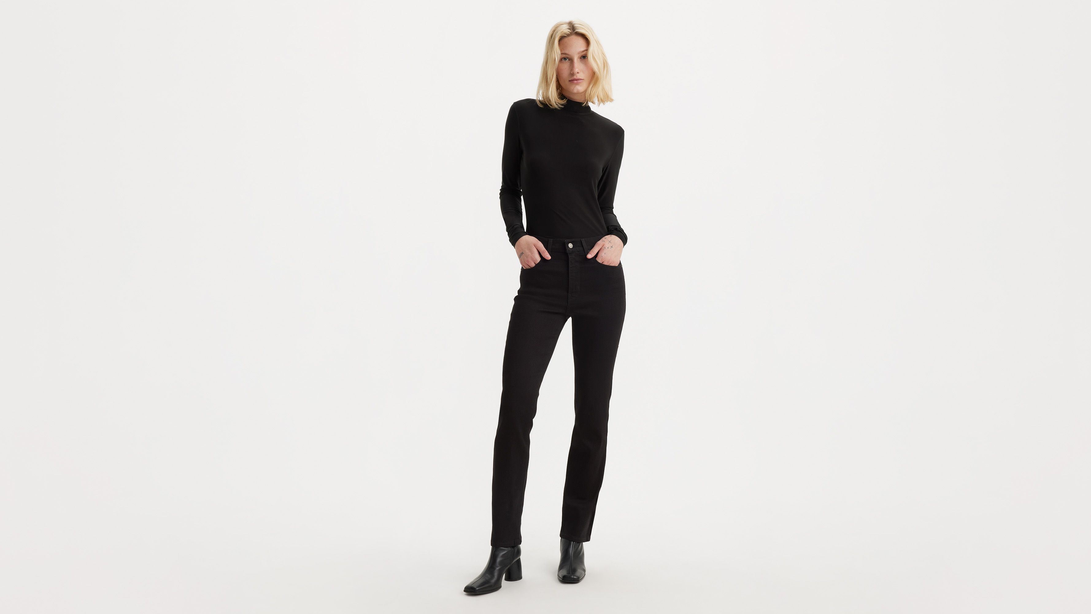 724 High Rise Slim Straight Women's Jeans - Black | Levi's® CA