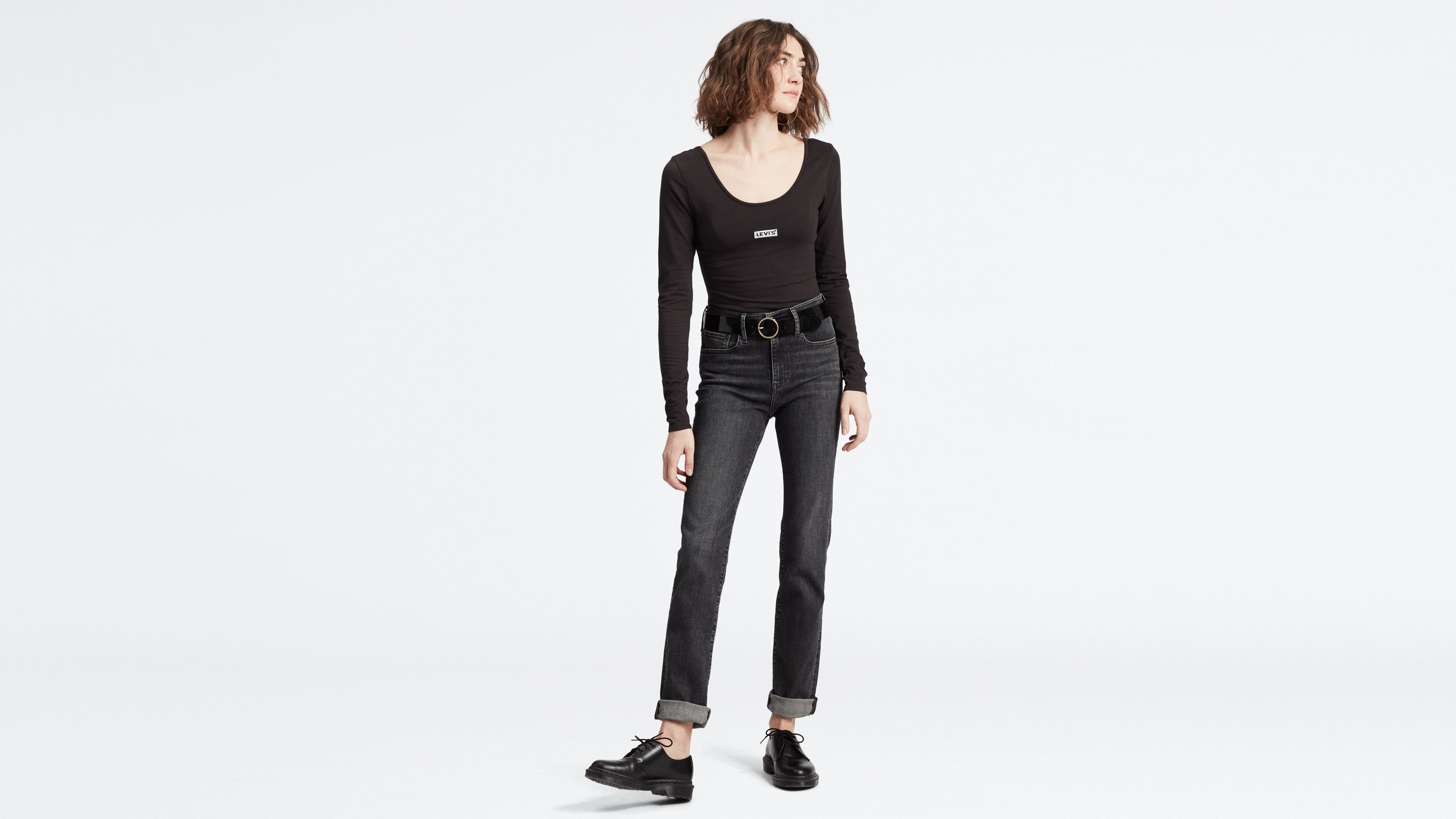 levi's 724 high rise straight black