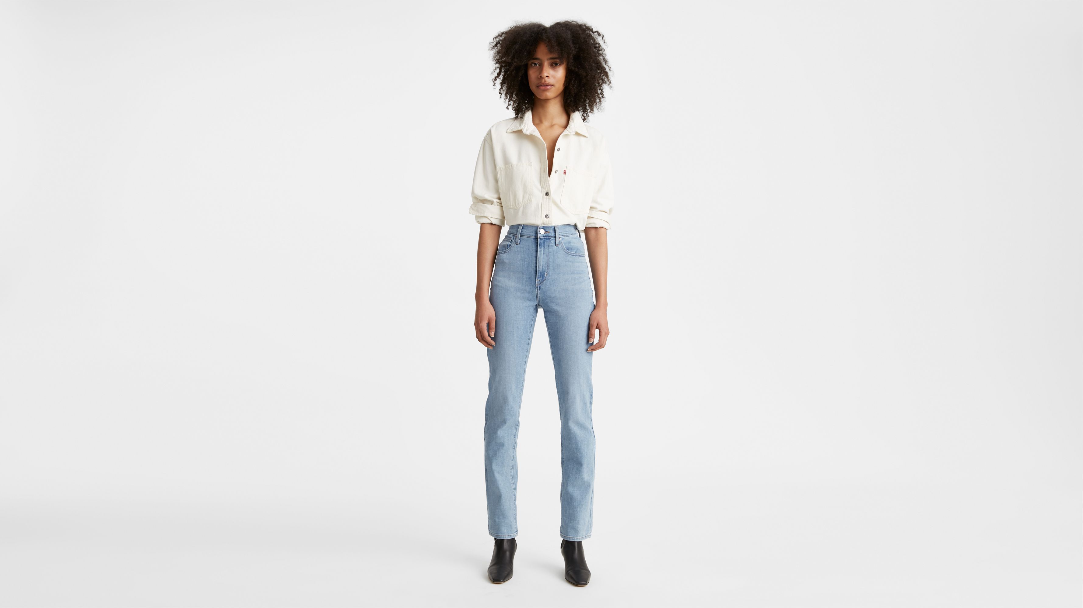 Levi's Women's Premium 724 High Rise Straight Jeans, Mind My Business-Light  Indigo, 27 Regular at  Women's Jeans store