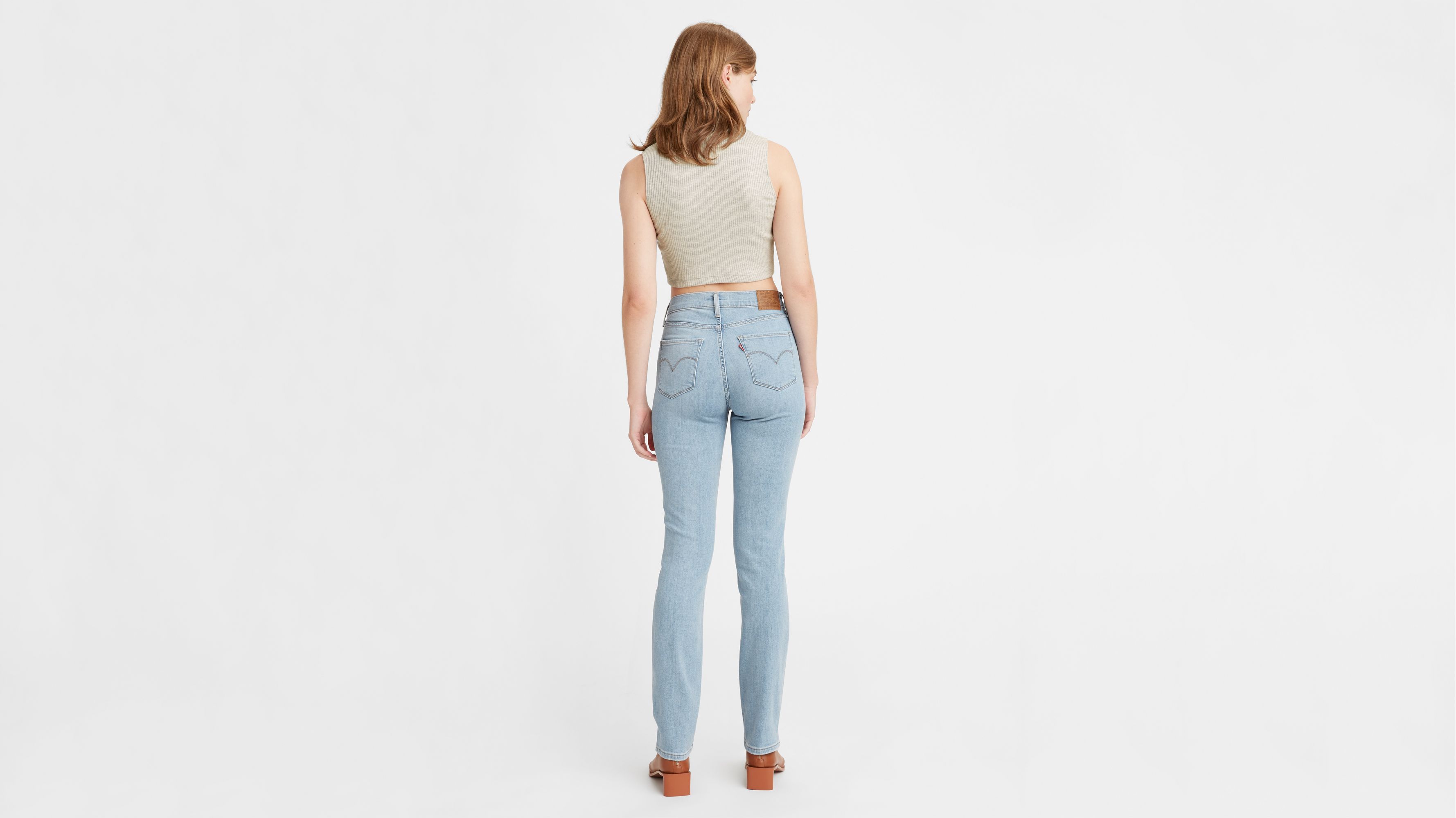 levi's straight high waisted jeans