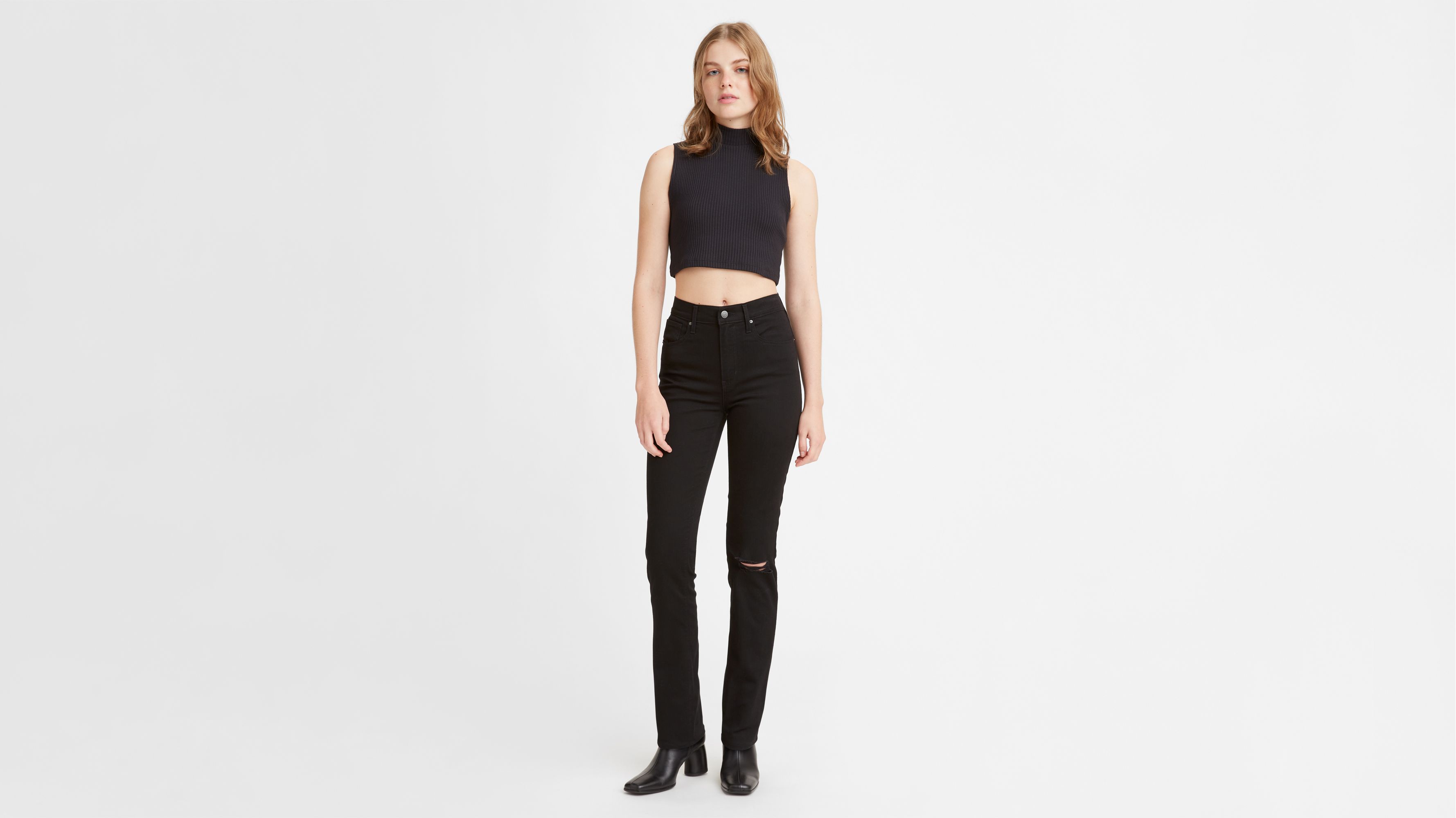 LEVIS 724 HIGH RISE STRAIGHT JEANS Woman Night Black