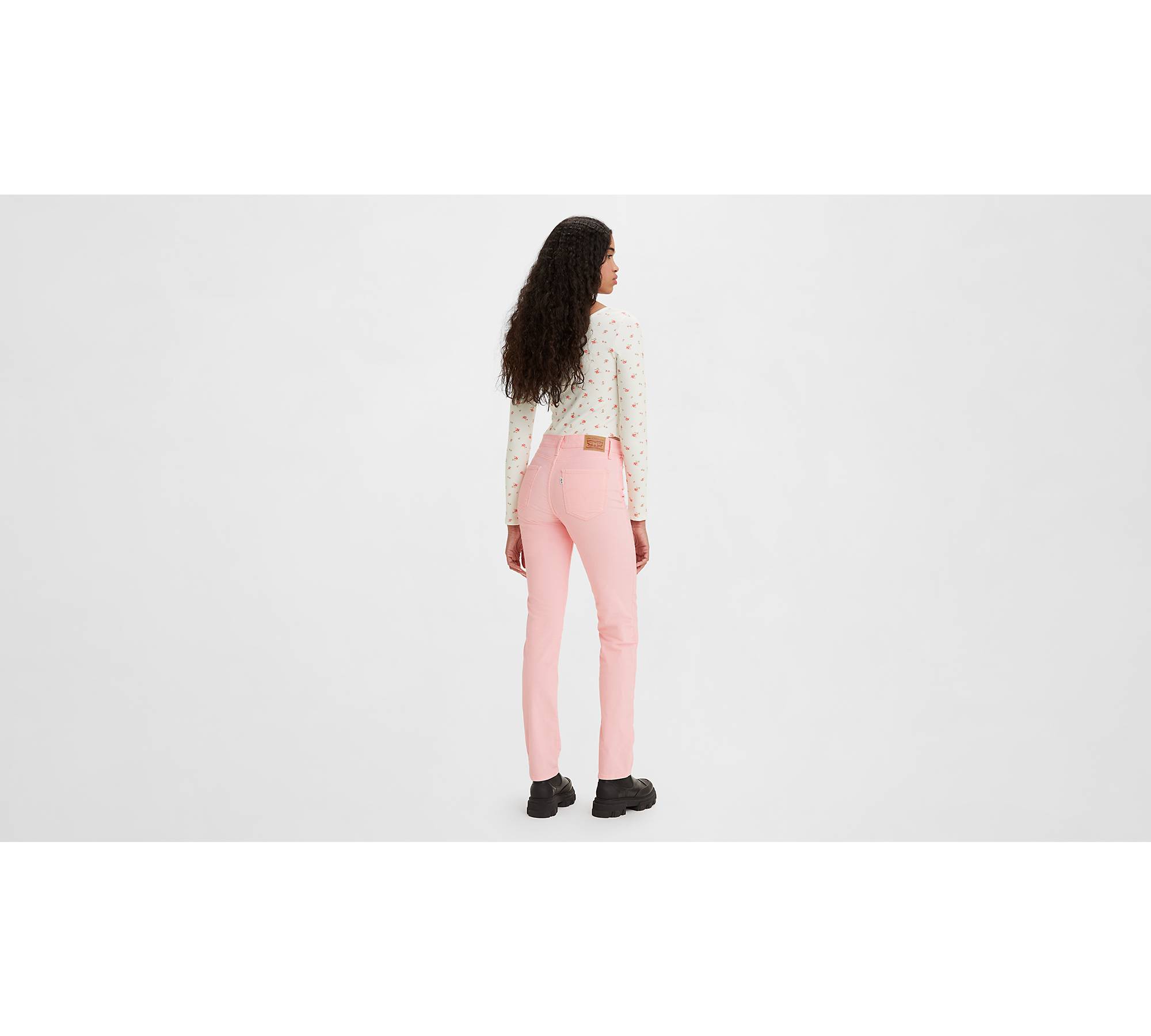 724 Corduroy High Rise Straight Pants - Pink