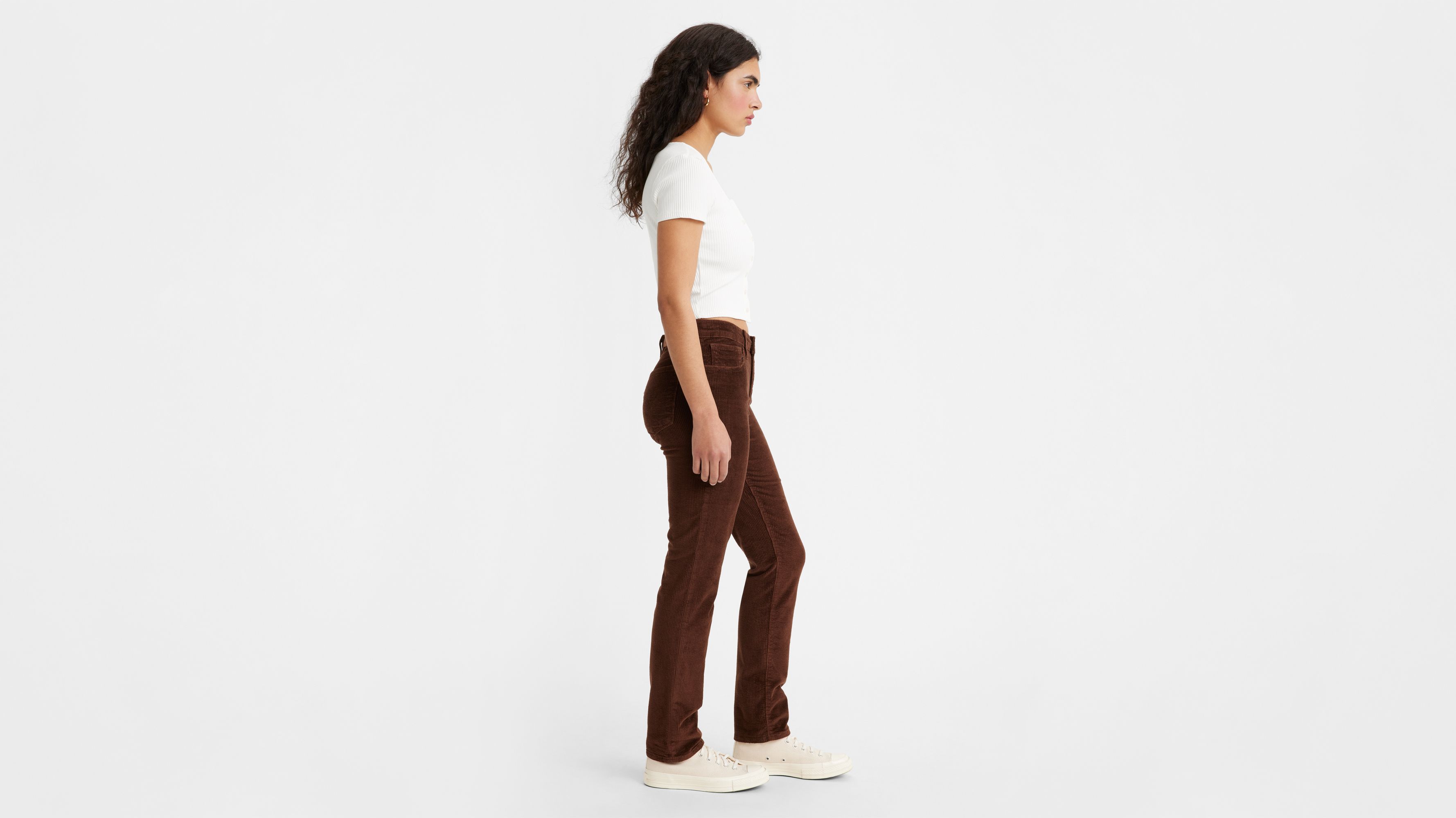 724 Corduroy High Rise Slim Straight Pants 3
