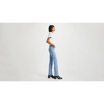 Levi's high waisted straight jeans in mid wash blue