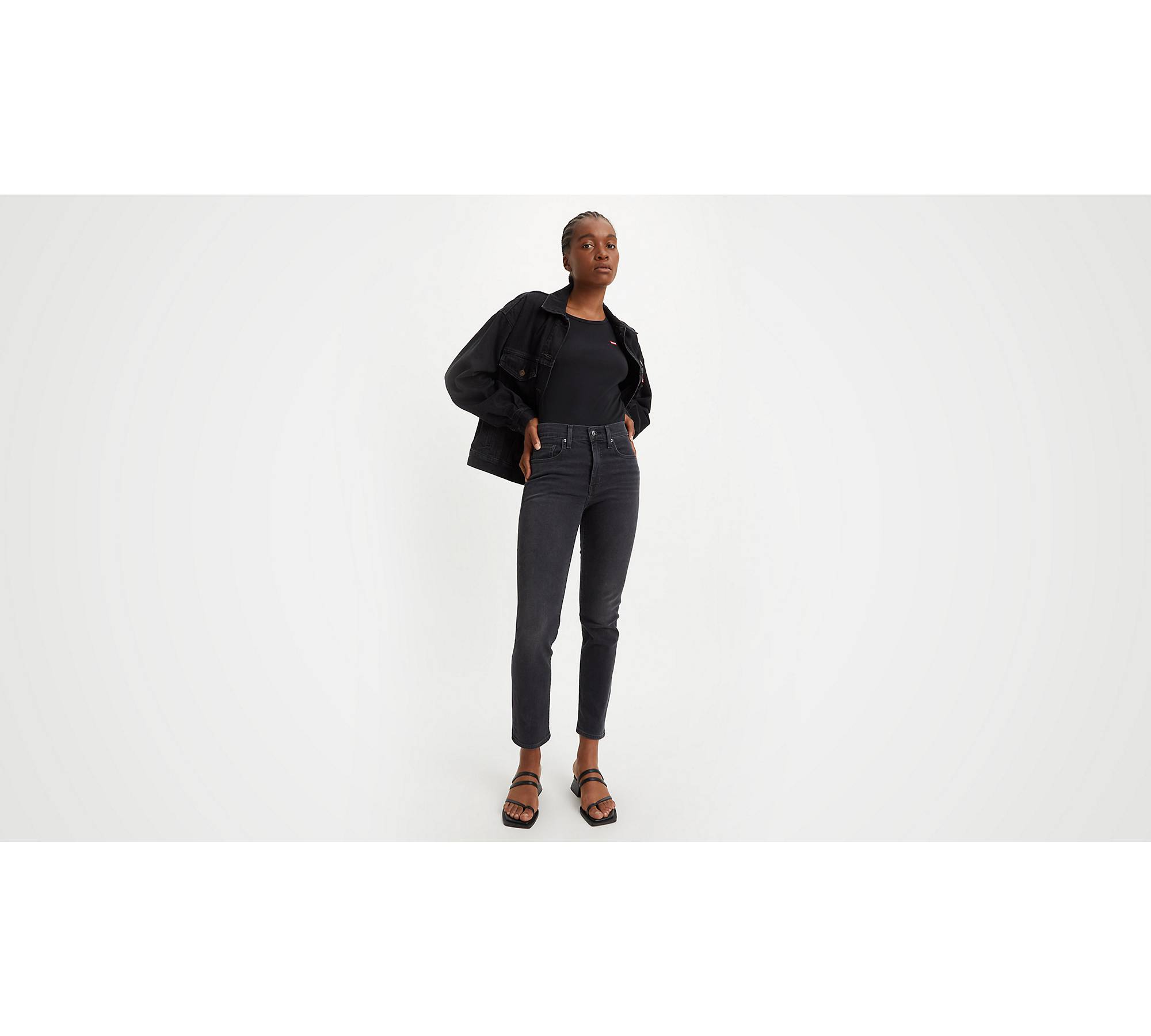 Women's High-Rise Straight Trousers - A New Day™ Black 14 Long