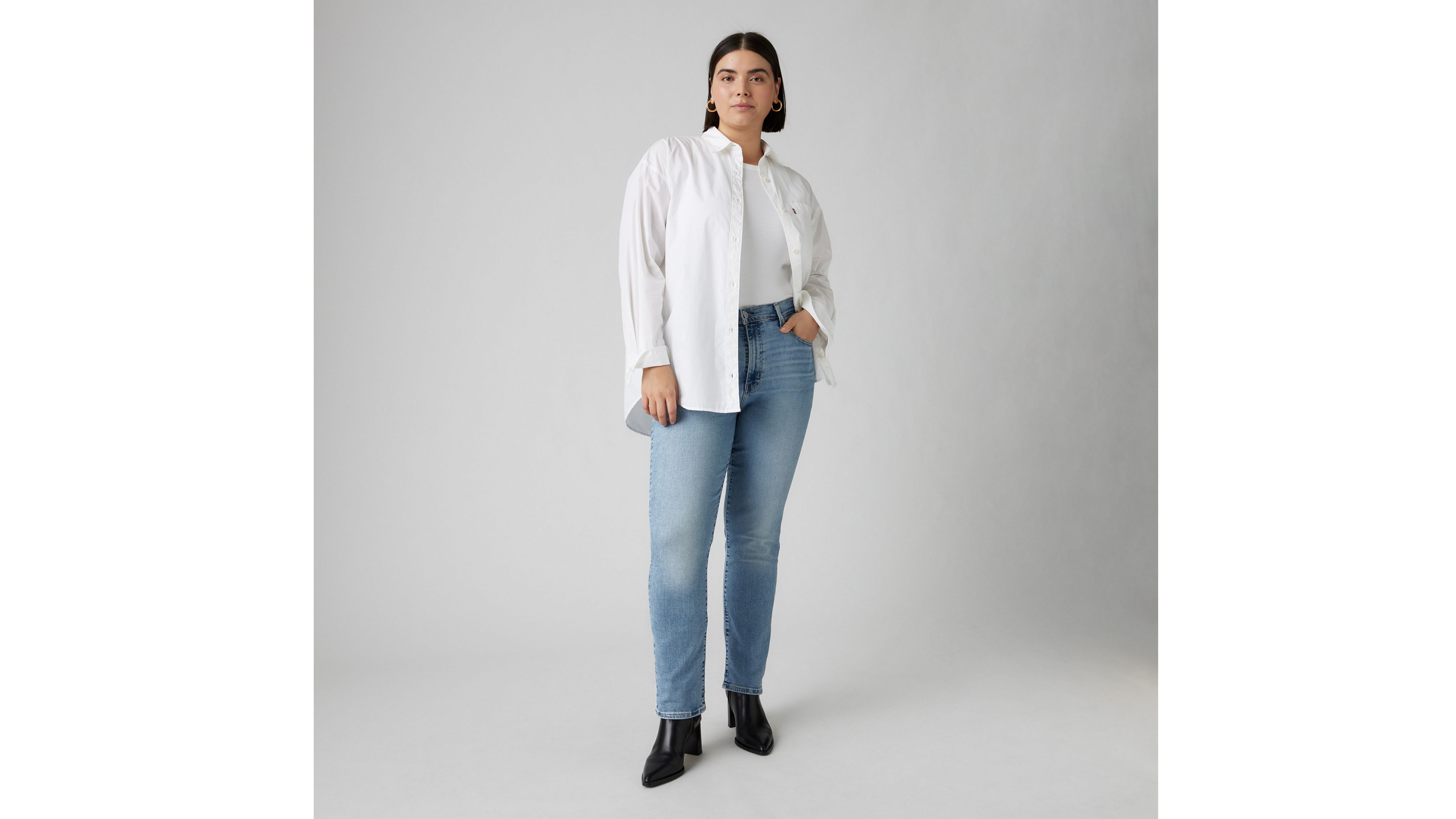 724 Jean droit taille haute pour femme 9