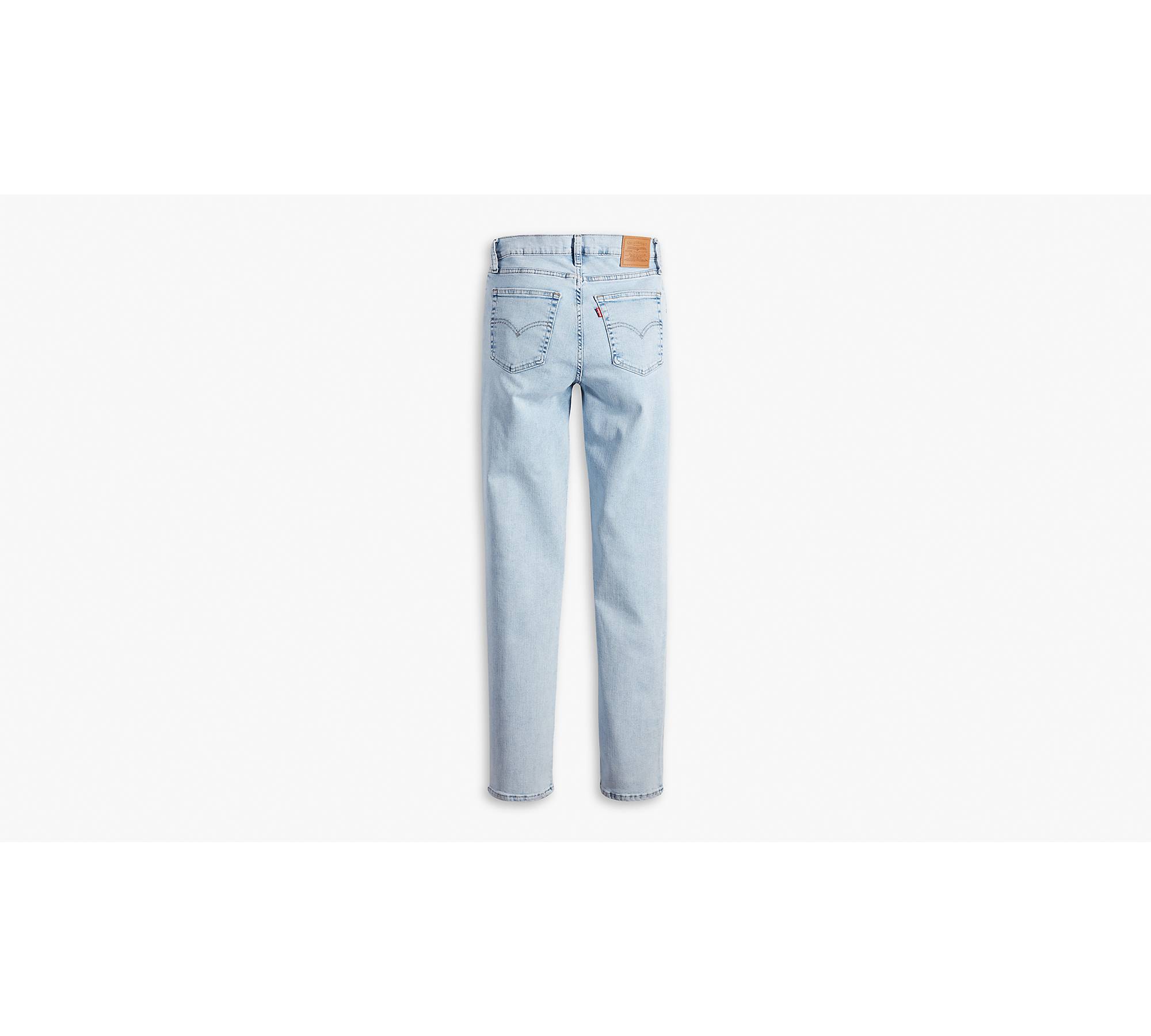 Levi's 724 high rise ripped straight jean in light wash