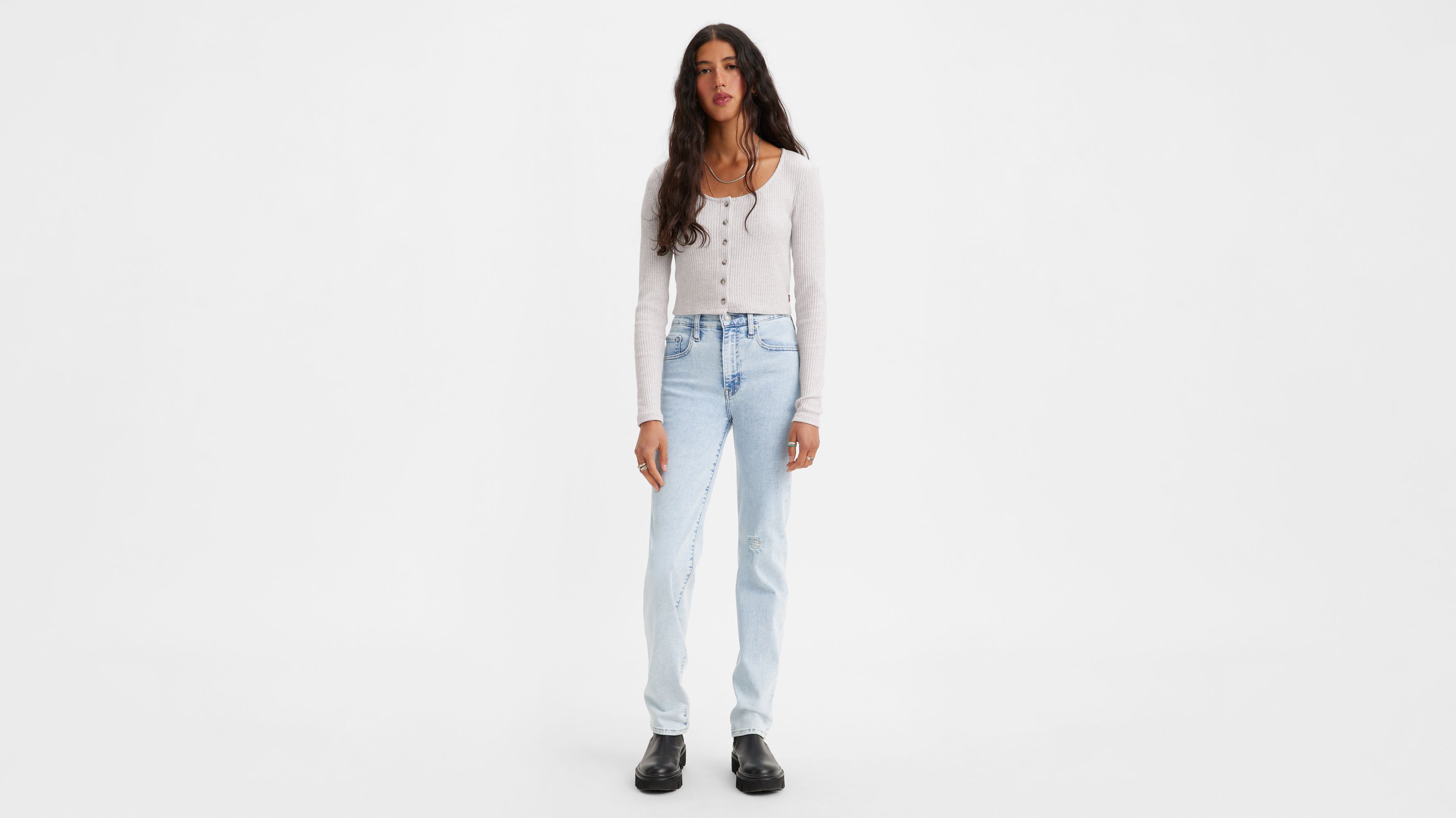 724 High Rise Straight Crop Women's Jeans - Light Wash