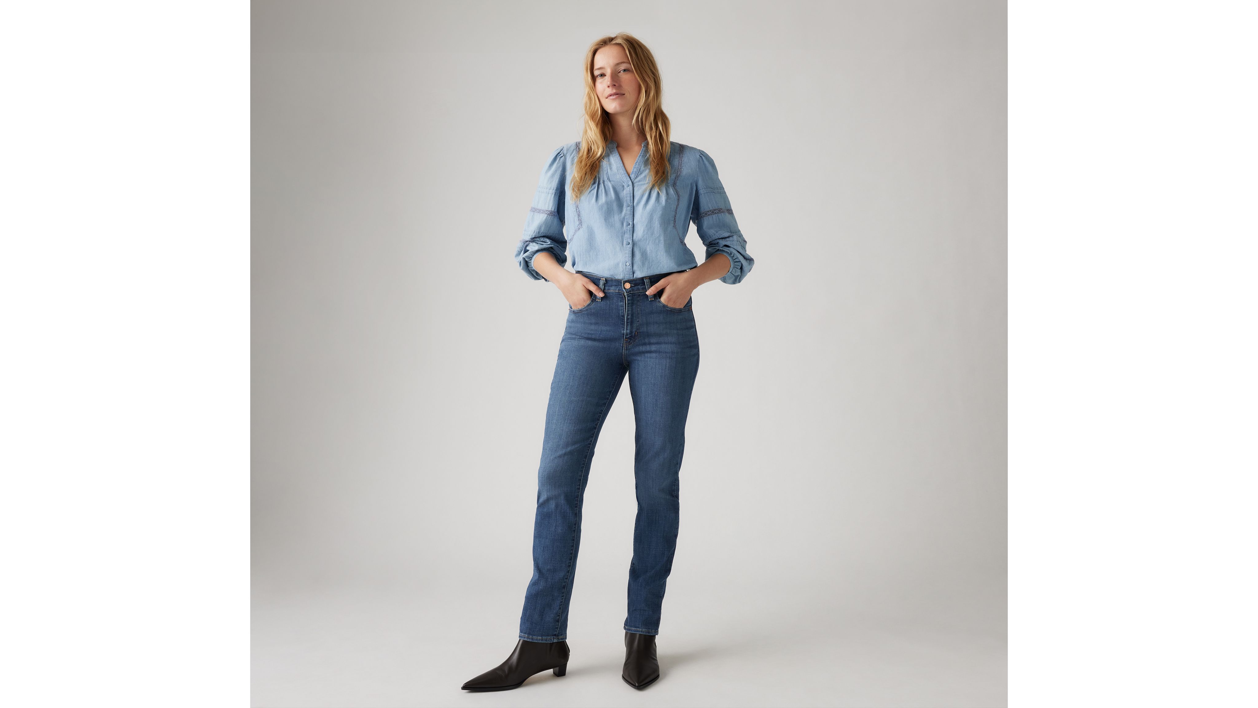 Levis, 724 High Rise Straight Jeans, Straight Jeans