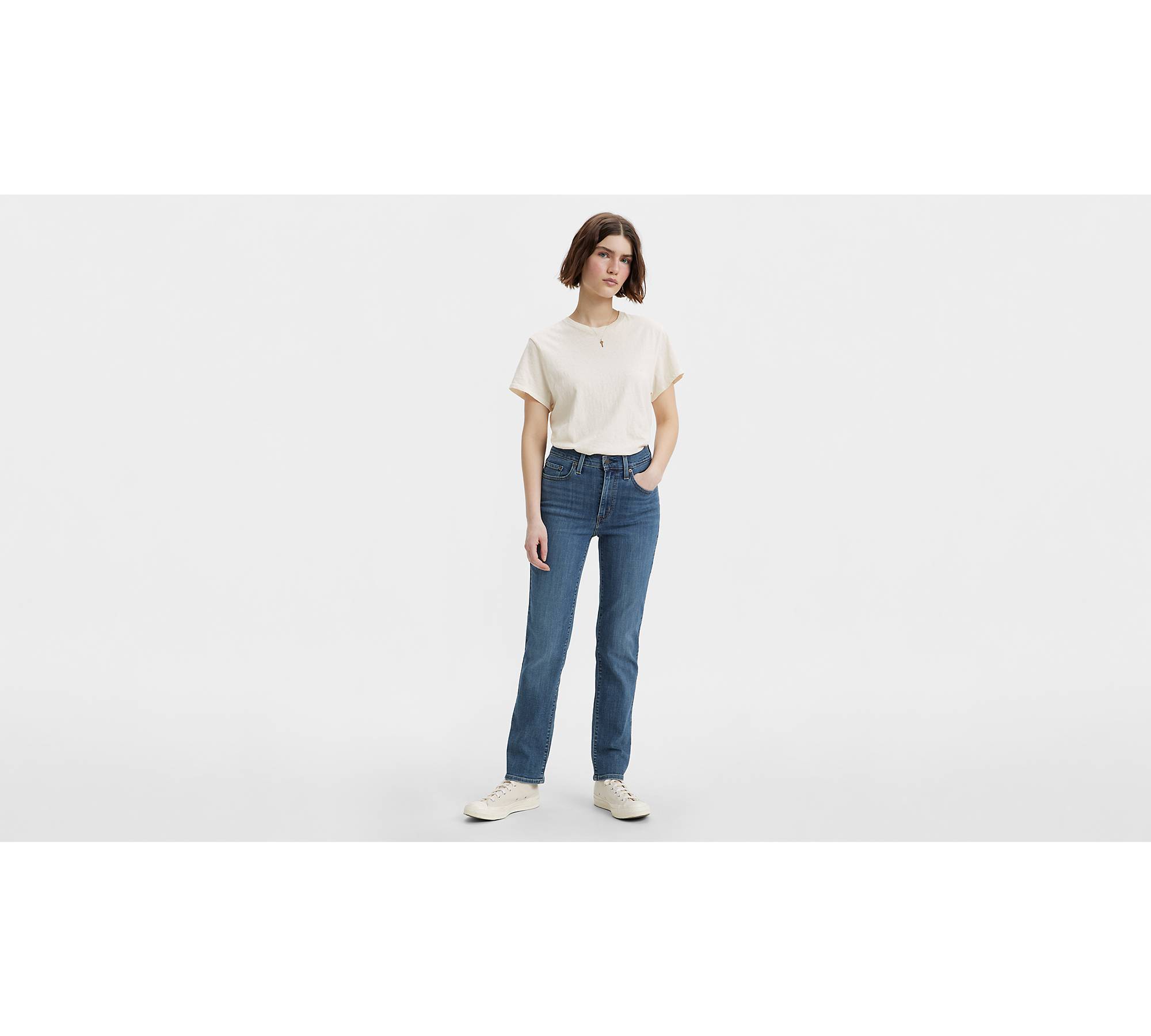 Mid-rise straight jeans - Woman