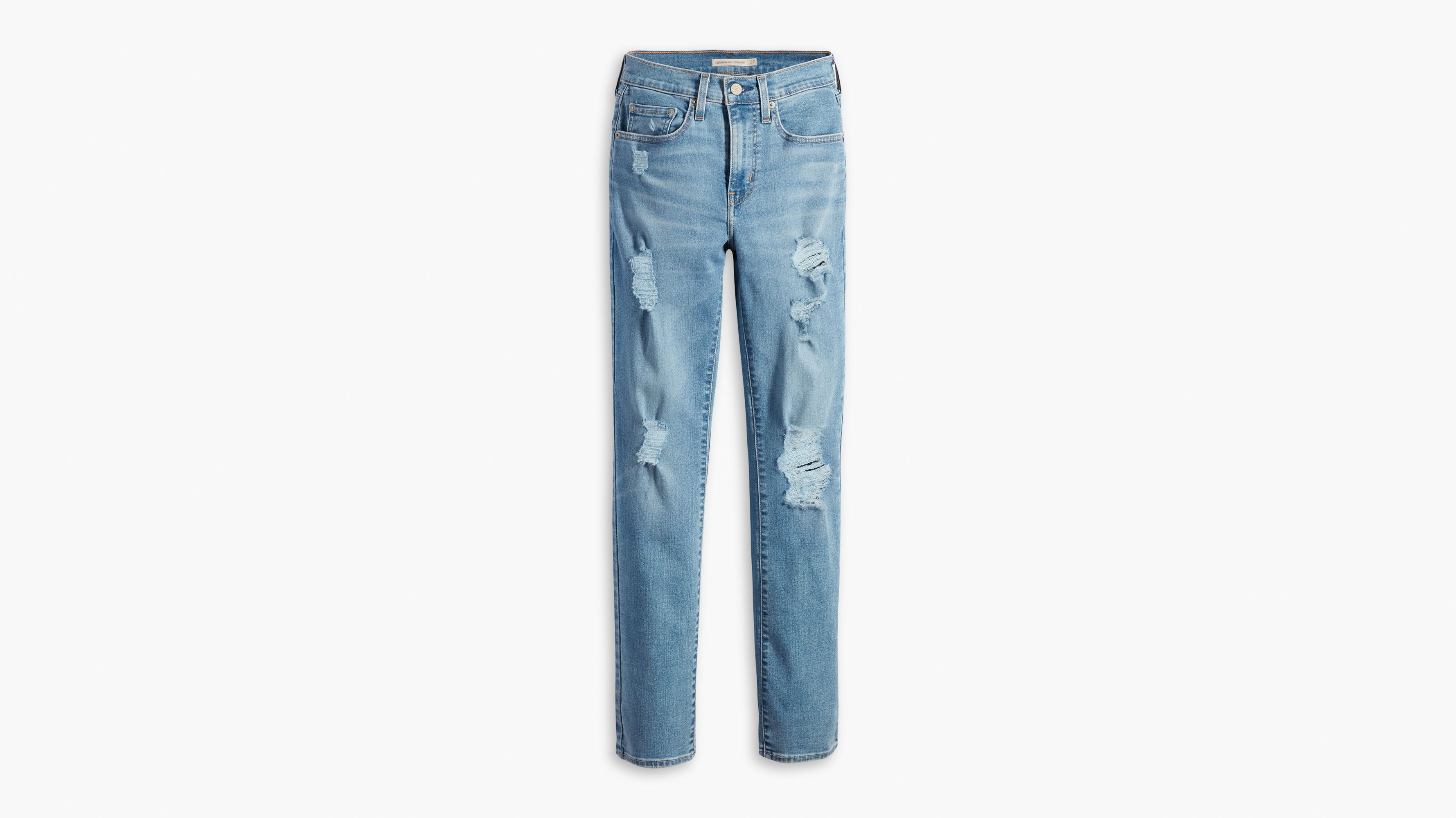 【関税込み】Levi's ブルー 724 スリムジーンズ 724 High Rise Slim Straight Women's Jeans - Medium Wash