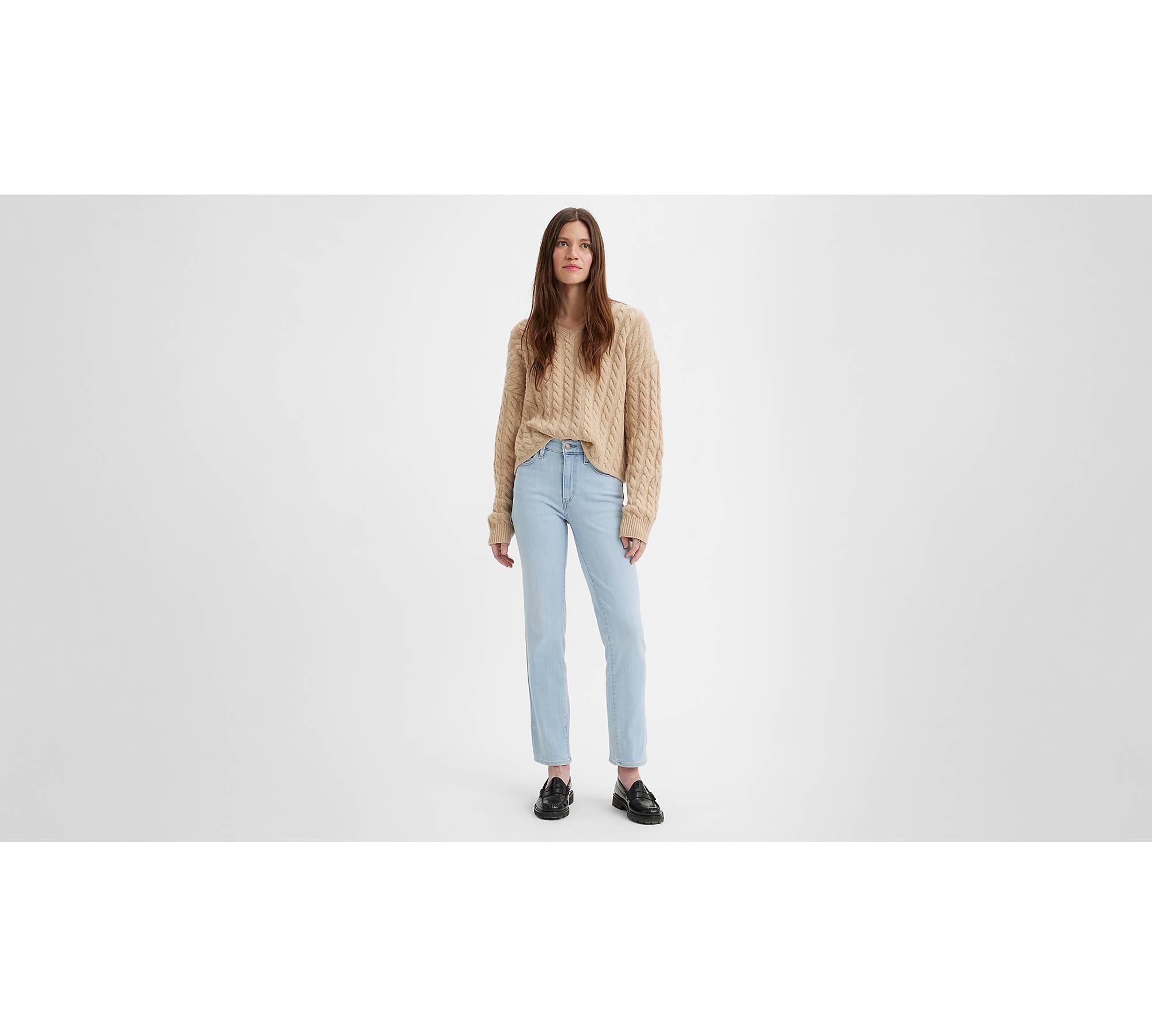 724 High Rise Slim Straight Cropped Women's Jeans - Light Wash