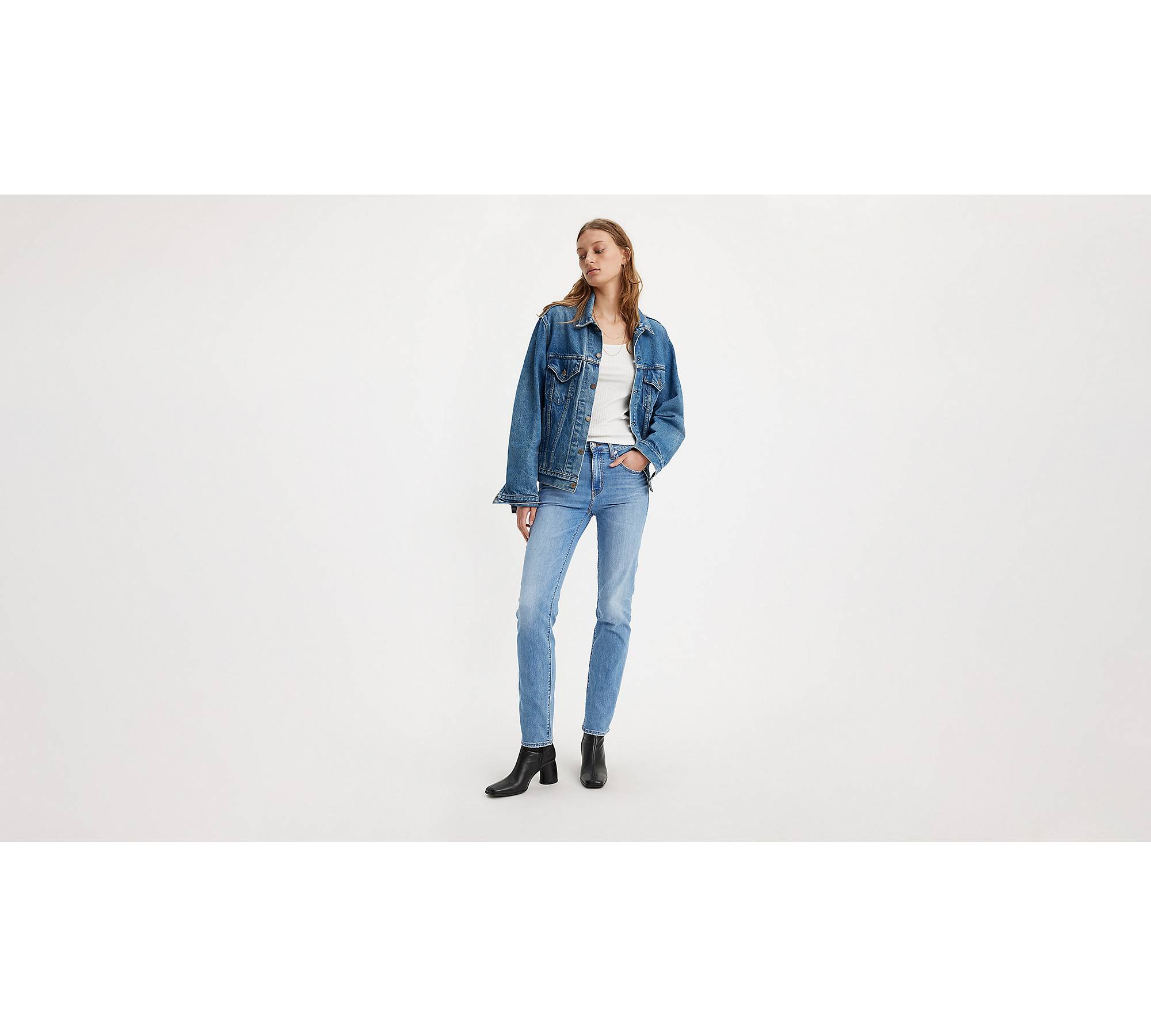 724™ High Rise Straightlightweight Jeans - Blue | Levi's® GB