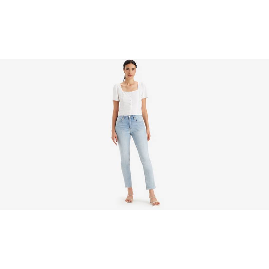 724™ raka lightweight-jeans med hög midja 1