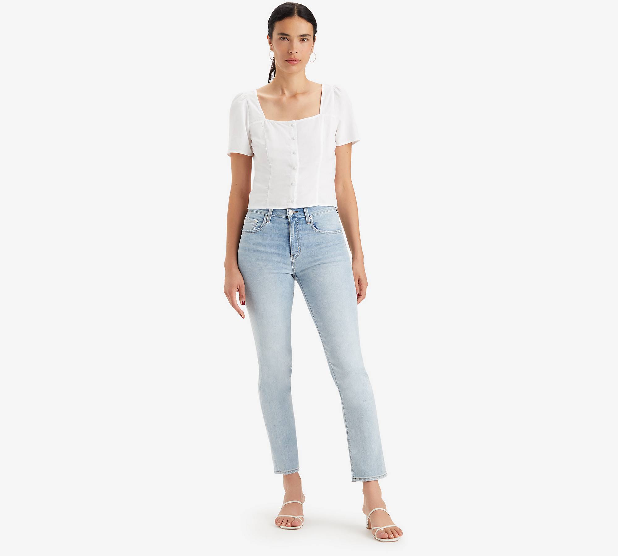 724™ rechte Lightweight jeans met hoge taille 1