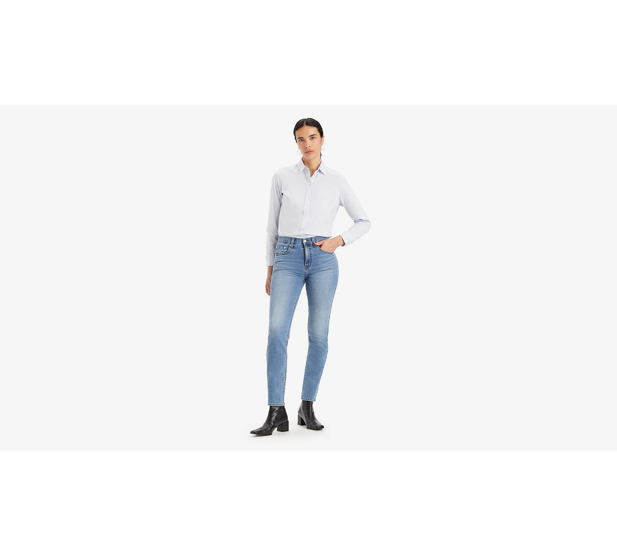 Denim & Co. Easy Stretch Denim Straight Leg Jean with Functional
