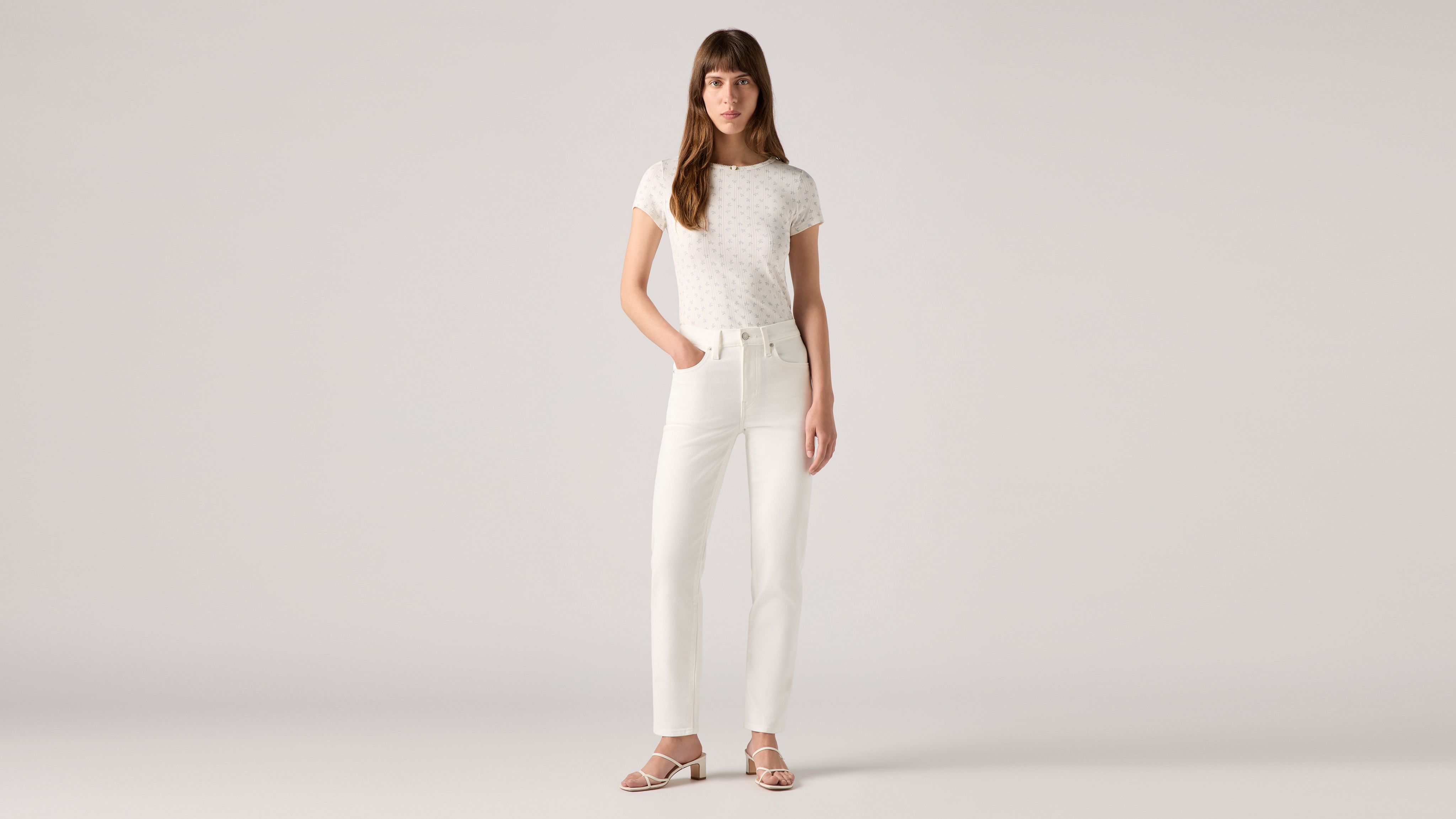Levi's 724 High Rise Straight Jeans In Cloud Dancer