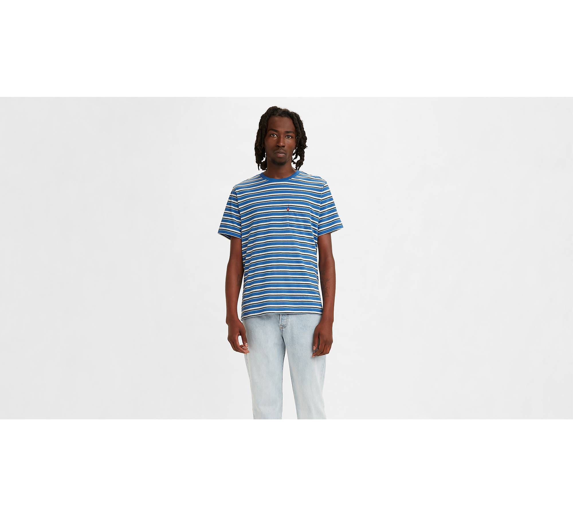 Levi's Logo Classic T-Shirt Mens Multicolor Red White Blue Logo Size Medium