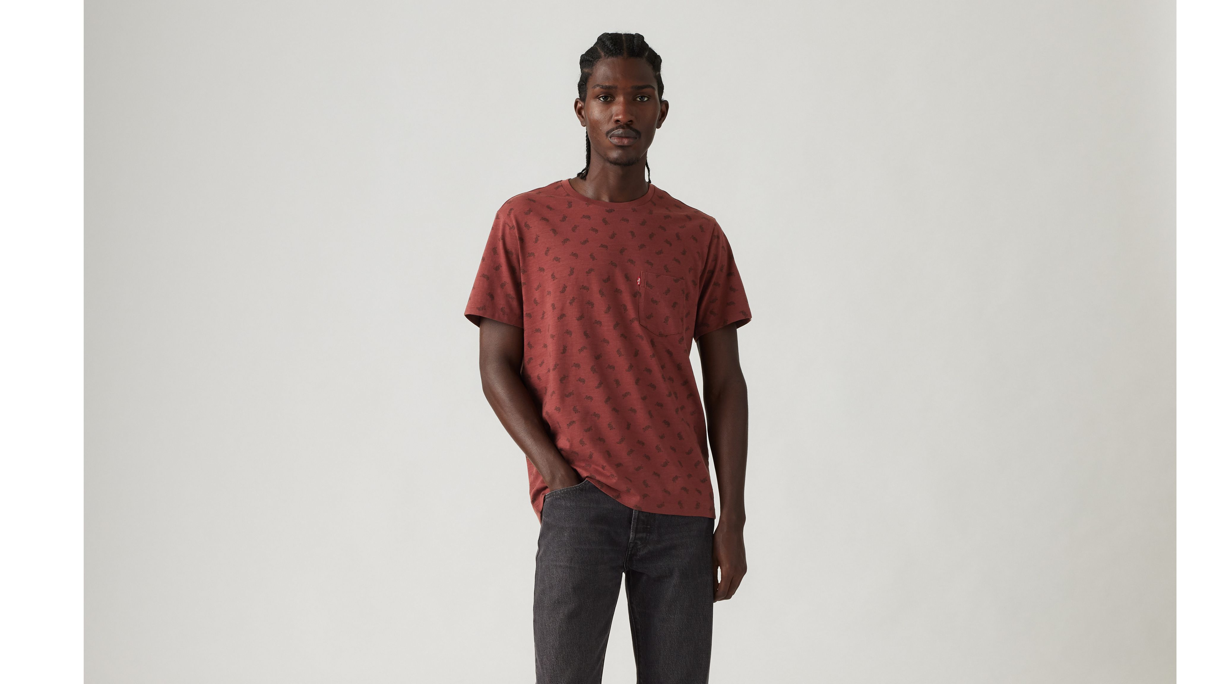 Levi's Classic Pocket T-shirt In Sawyer Paisley Andorra