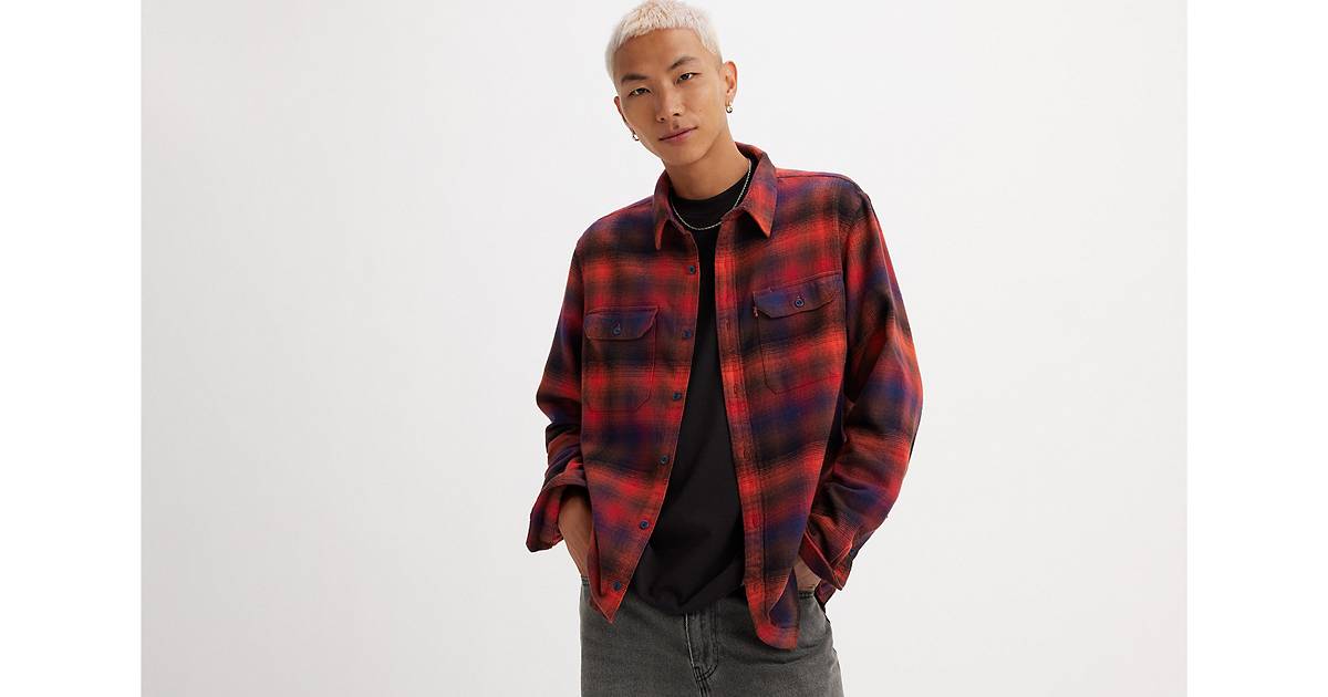 Jackson Worker Flannel Overshirt - Red | Levi's® CA