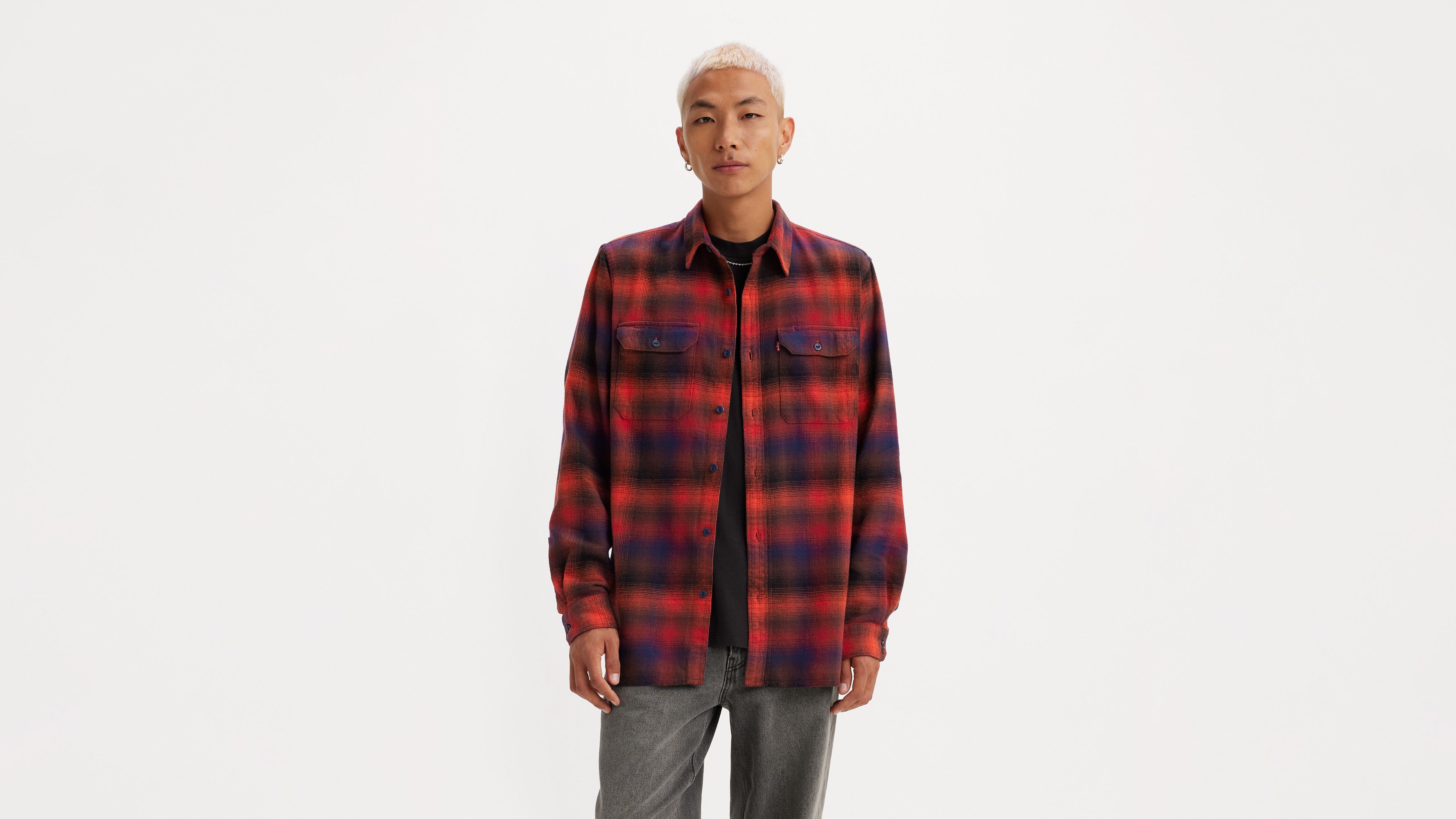 Jackson Worker Flannel Overshirt - Red | Levi's® CA
