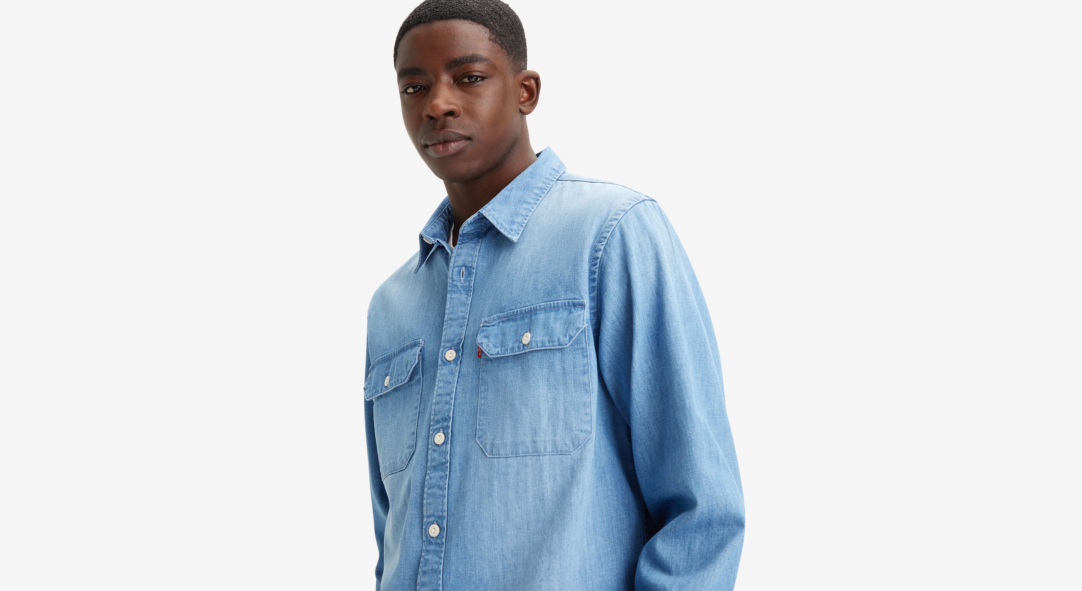 Levi's Jackson Worker Overshirt In Light Indigo Tint