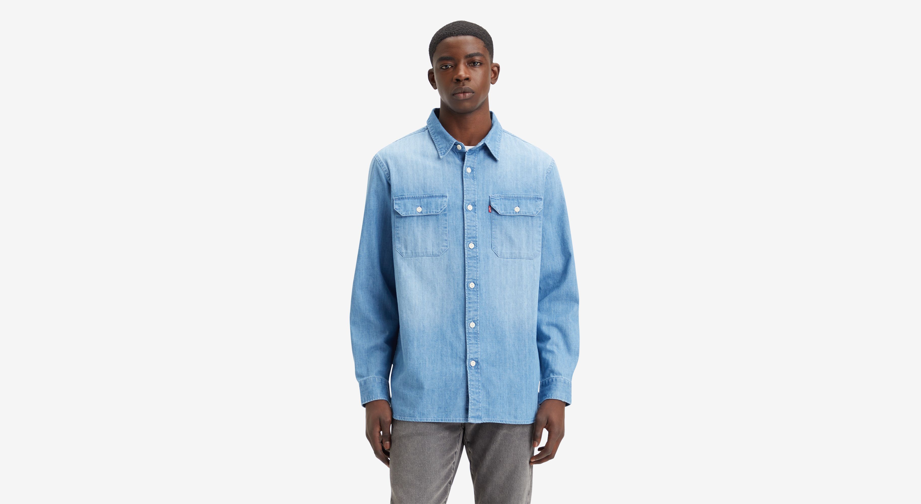 Levi's Jackson Worker Overshirt In Light Indigo Tint
