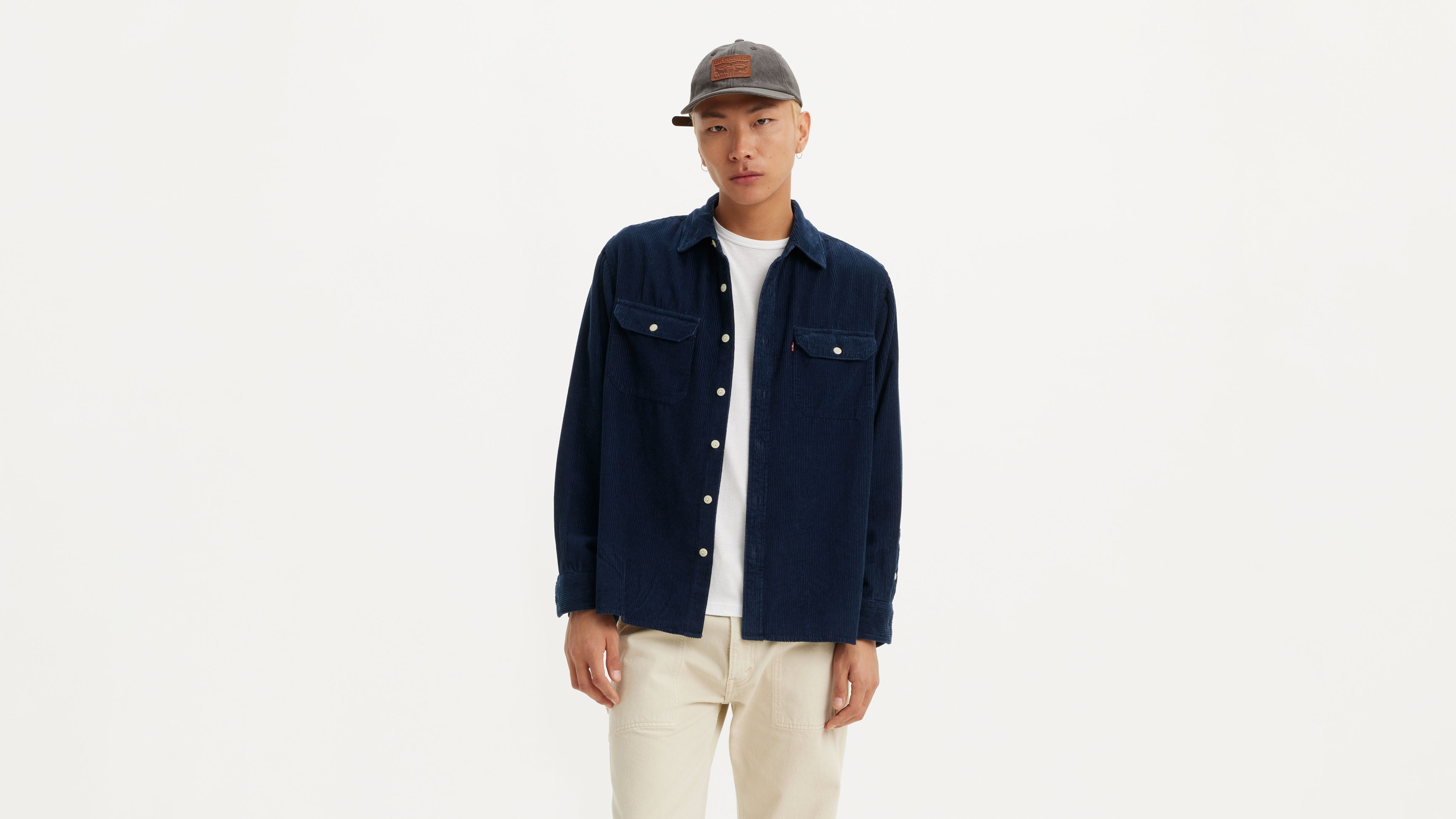 Levi's Jackson Worker Corduroy Overshirt In Enzo Vintage Indigo