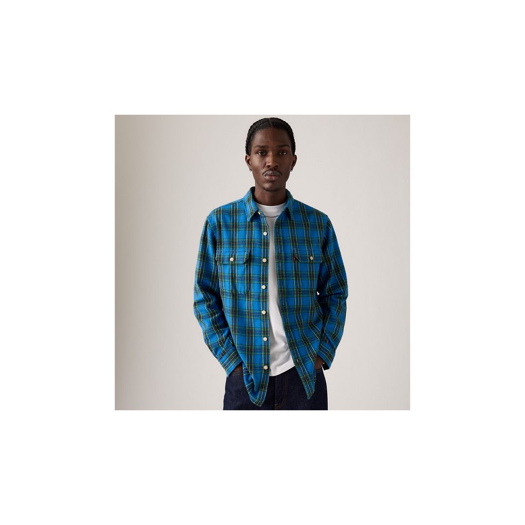 Levi's Jackson Worker Flannel Overshirt In Blue