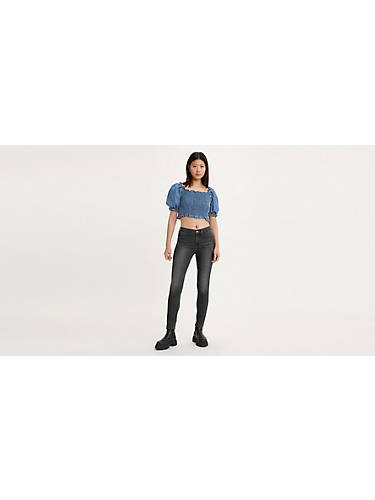 리바이스 Levi 311 Shaping Skinny Womens Jeans,Bloom Black - Black