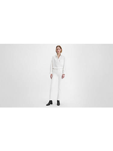 리바이스 Levi 314 Shaping Straight Womens Jeans,Soft Clean White