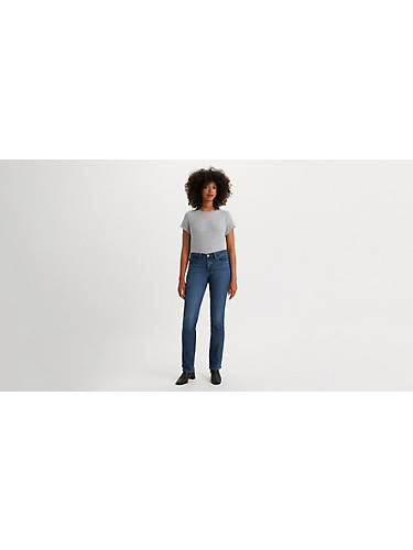 리바이스 Levi 314 Shaping Straight Womens Jeans,Lapis Loft - Medium Wash
