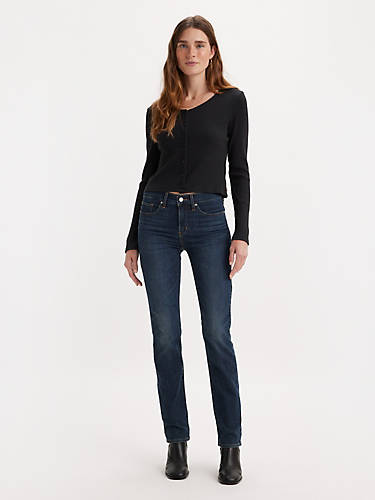 리바이스 Levi 314 Shaping Straight Womens Jeans,Planet Blue - Dark Wash