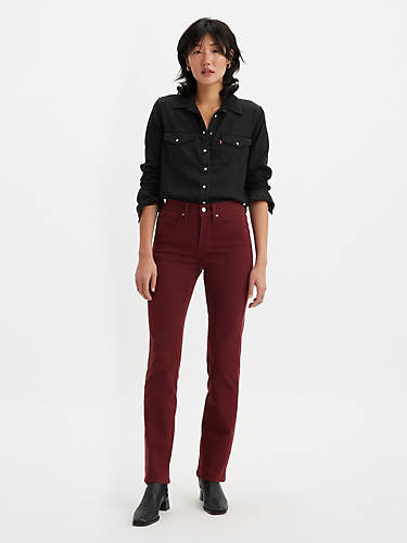 리바이스 Levi 314 Shaping Straight Womens Jeans,Chocolate Truffle - Red