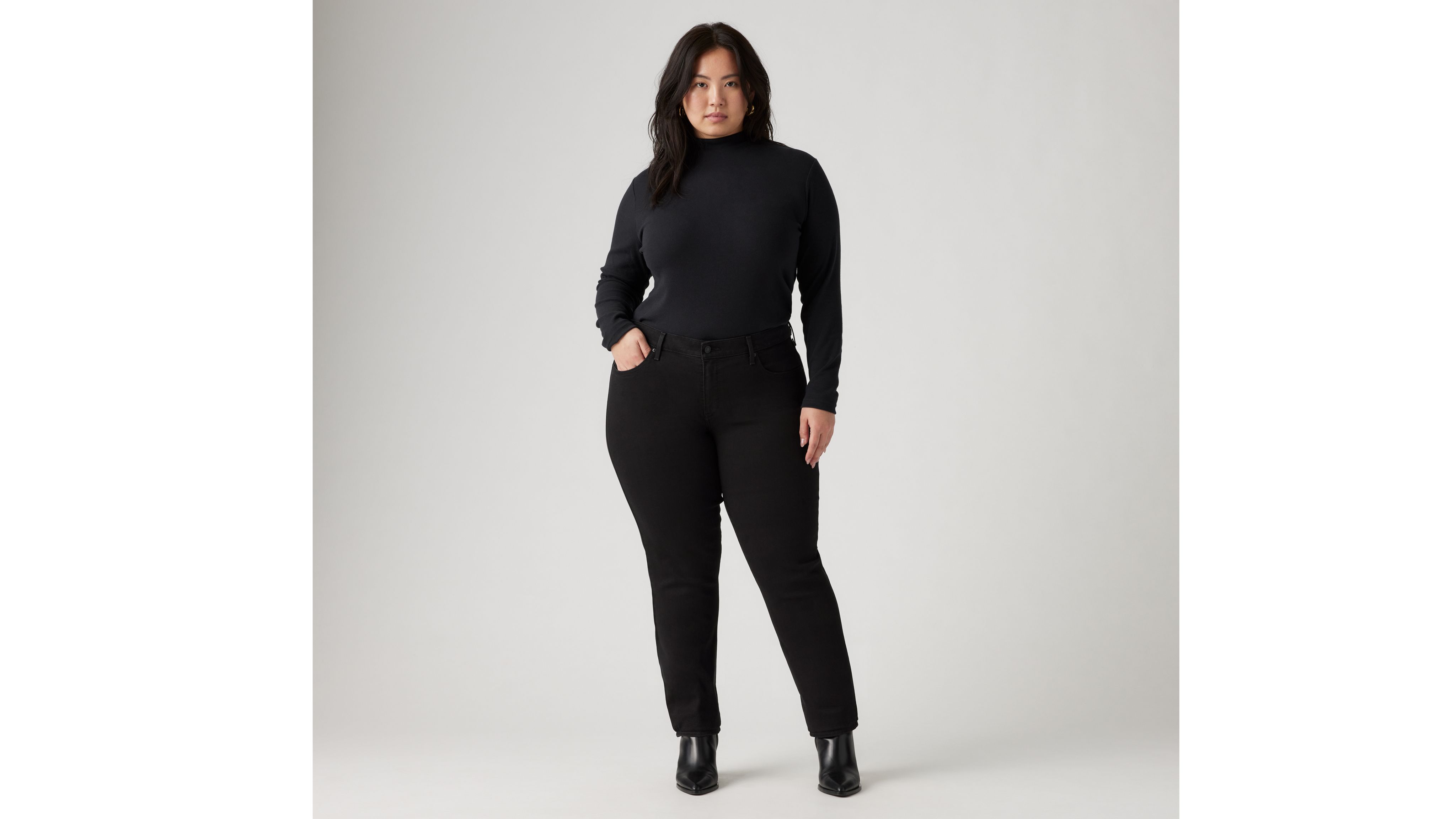 black skinny pants plus size