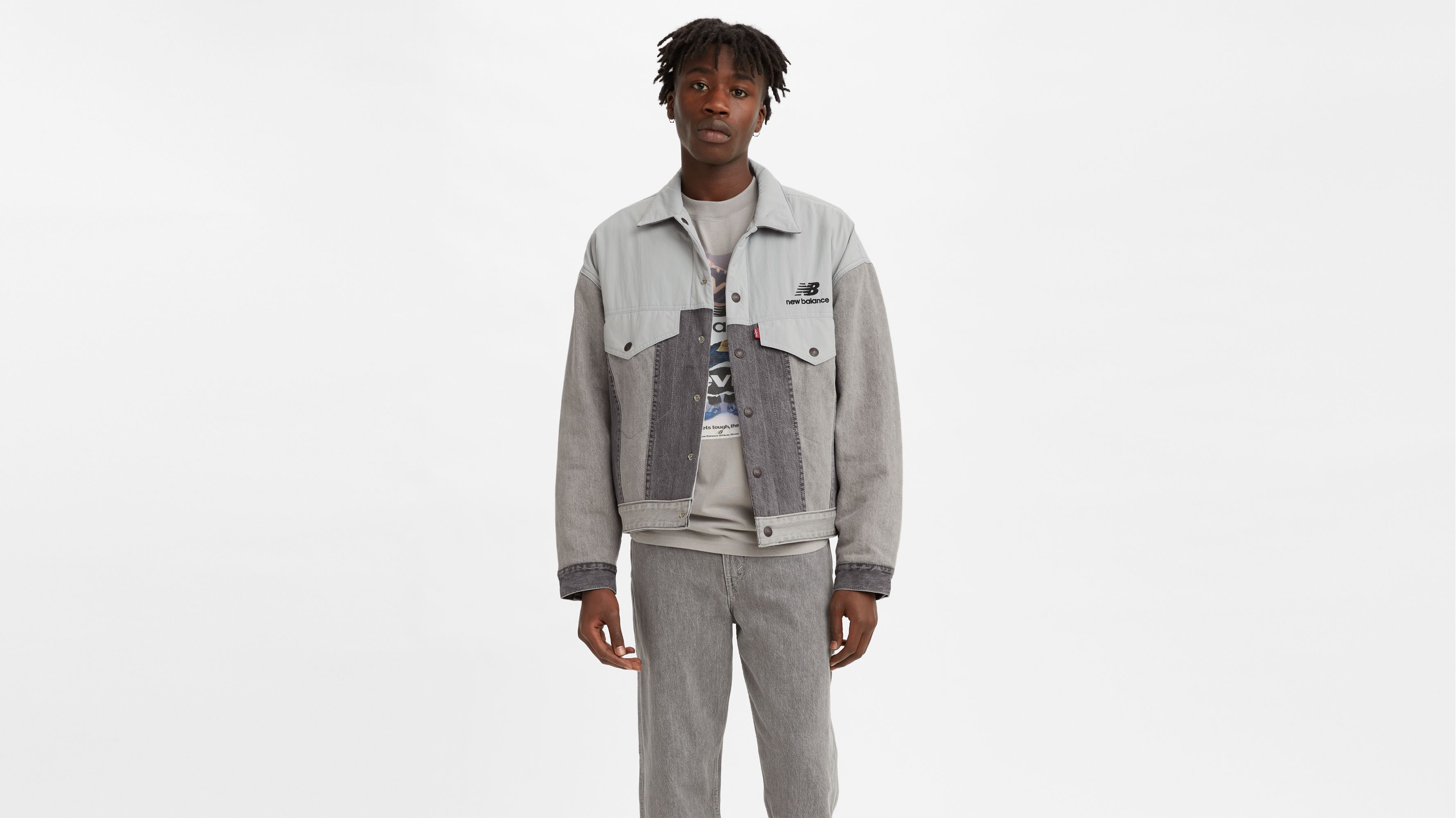 Levi's® X New Balance Reversible Trucker Jacket - Grey | Levi's® US