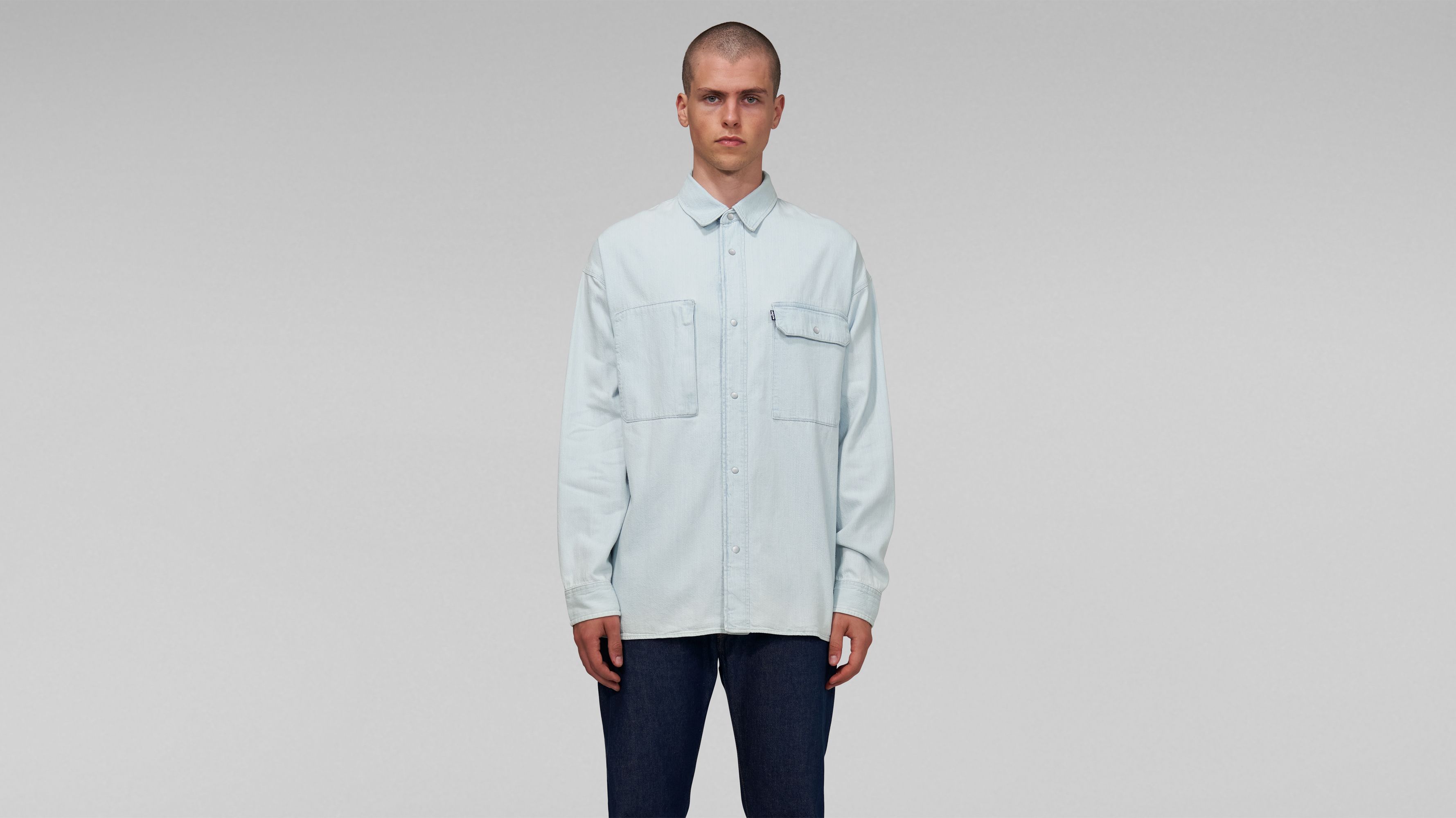 levi's grey denim shirt