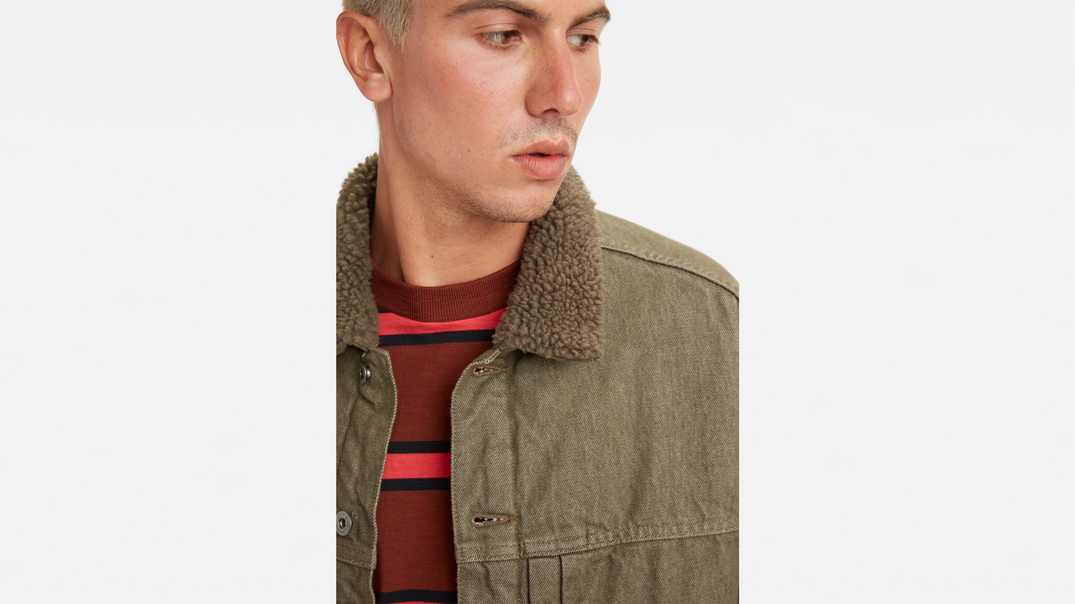 Oversized Type Ii Plaid Sherpa Trucker Jacket - Green | Levi