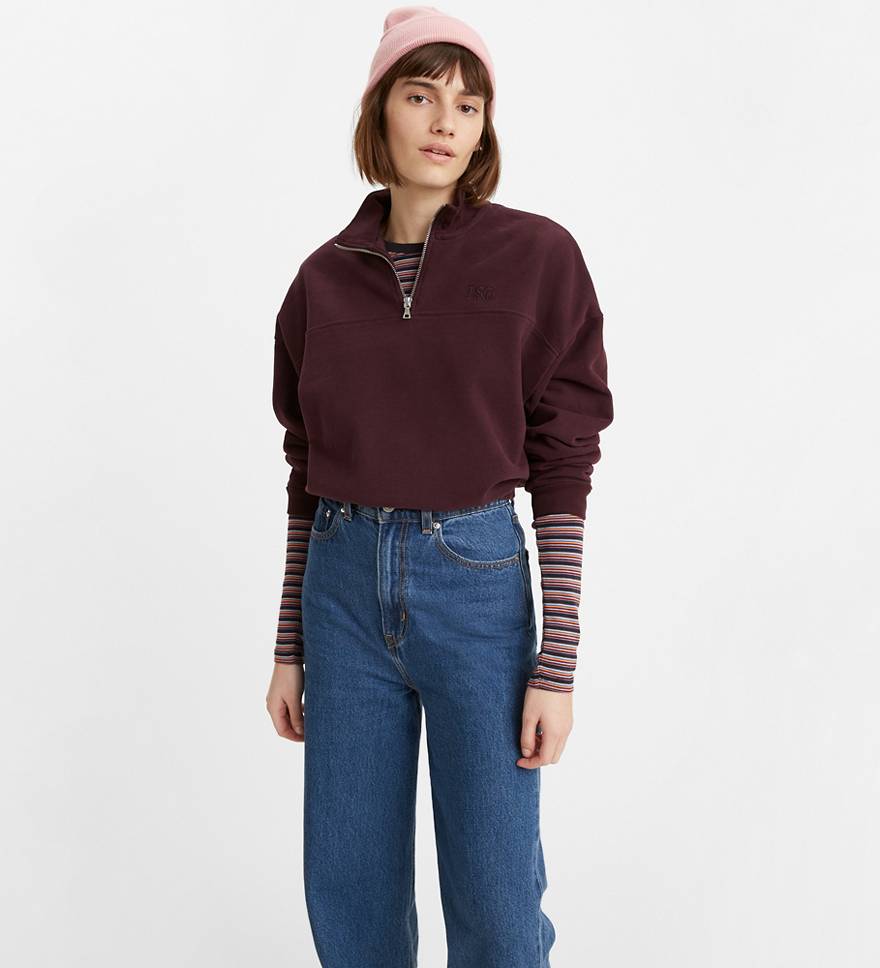 Pom Quarter-Zip Sweatshirt 1