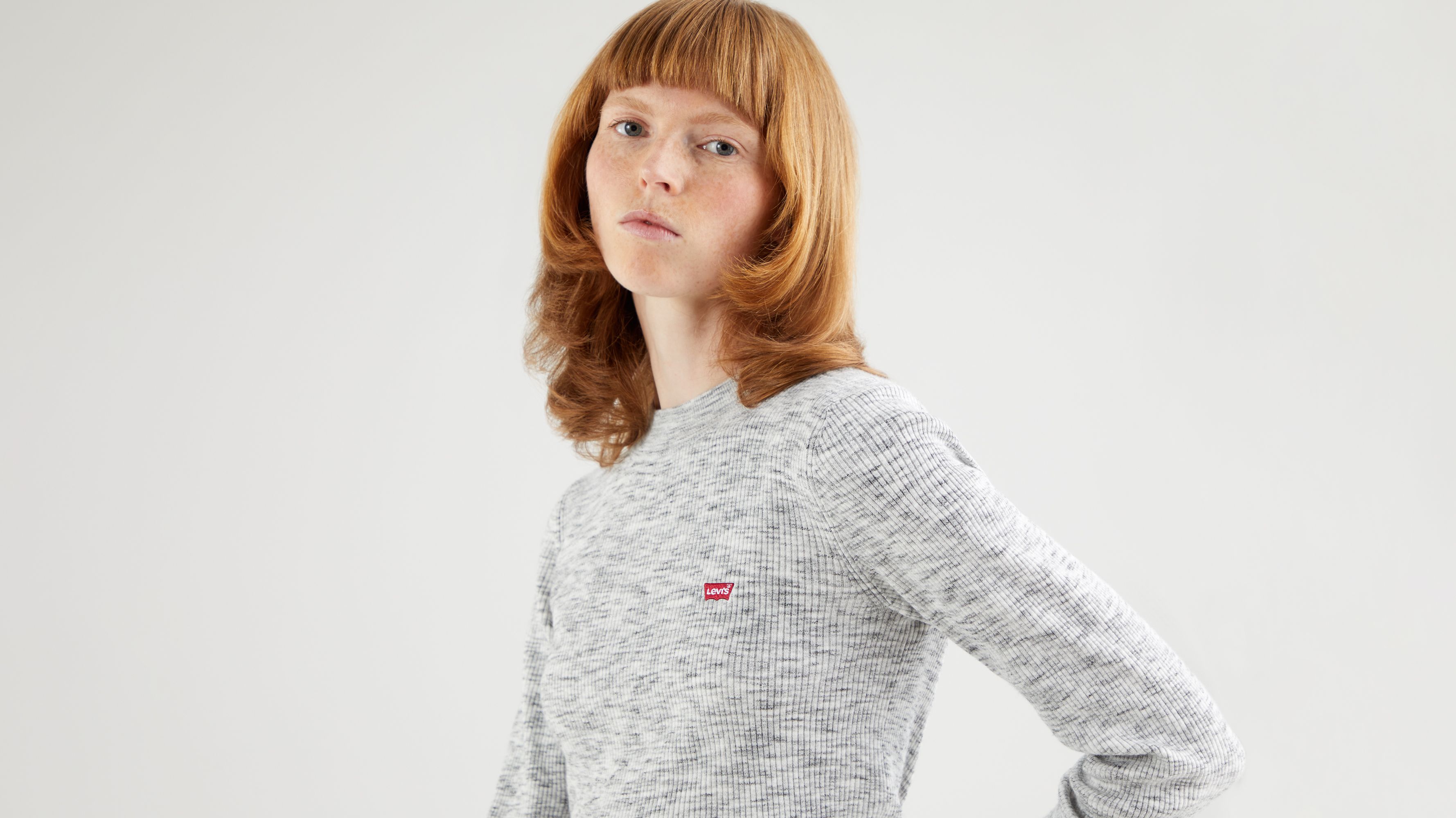 Sudadera acanalada de cuello redondo 3