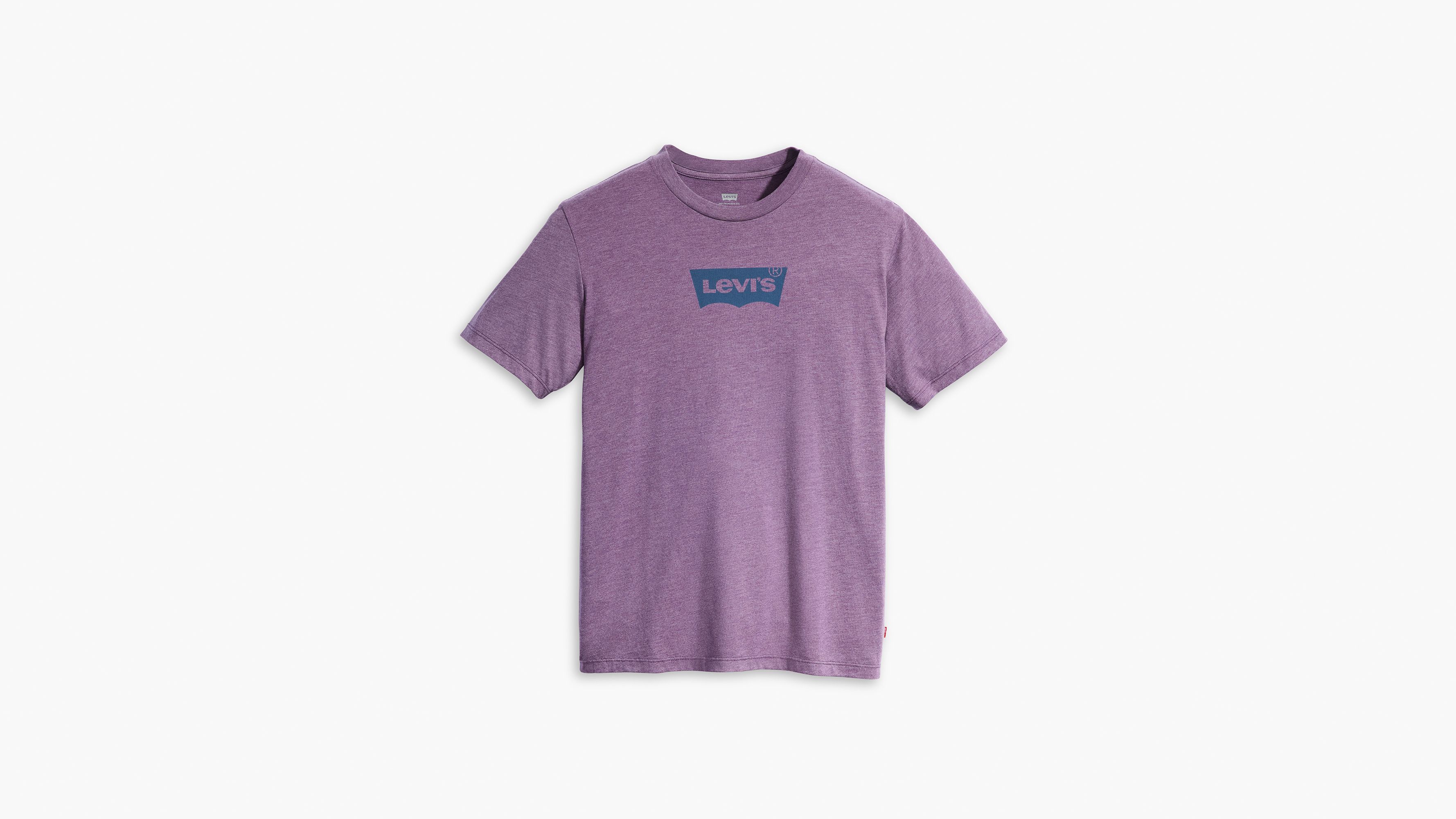 white and purple graphic tee men's