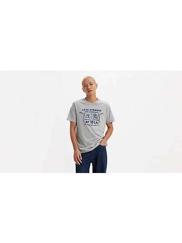 리바이스 Levi Classic Graphic T-shirt,Midtone Heather Grey - Grey