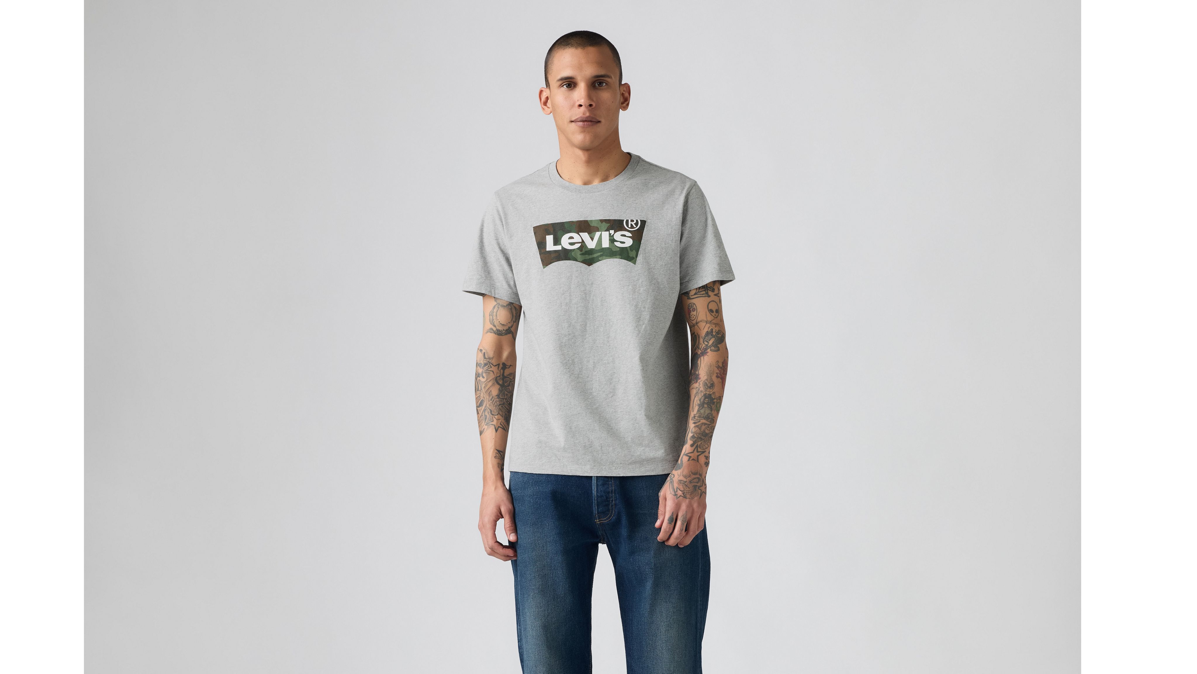 TMGE Levi's スカルプリント Tシャツ グレー S Classic Graphic T-shirt - Grey | Levi's® CA