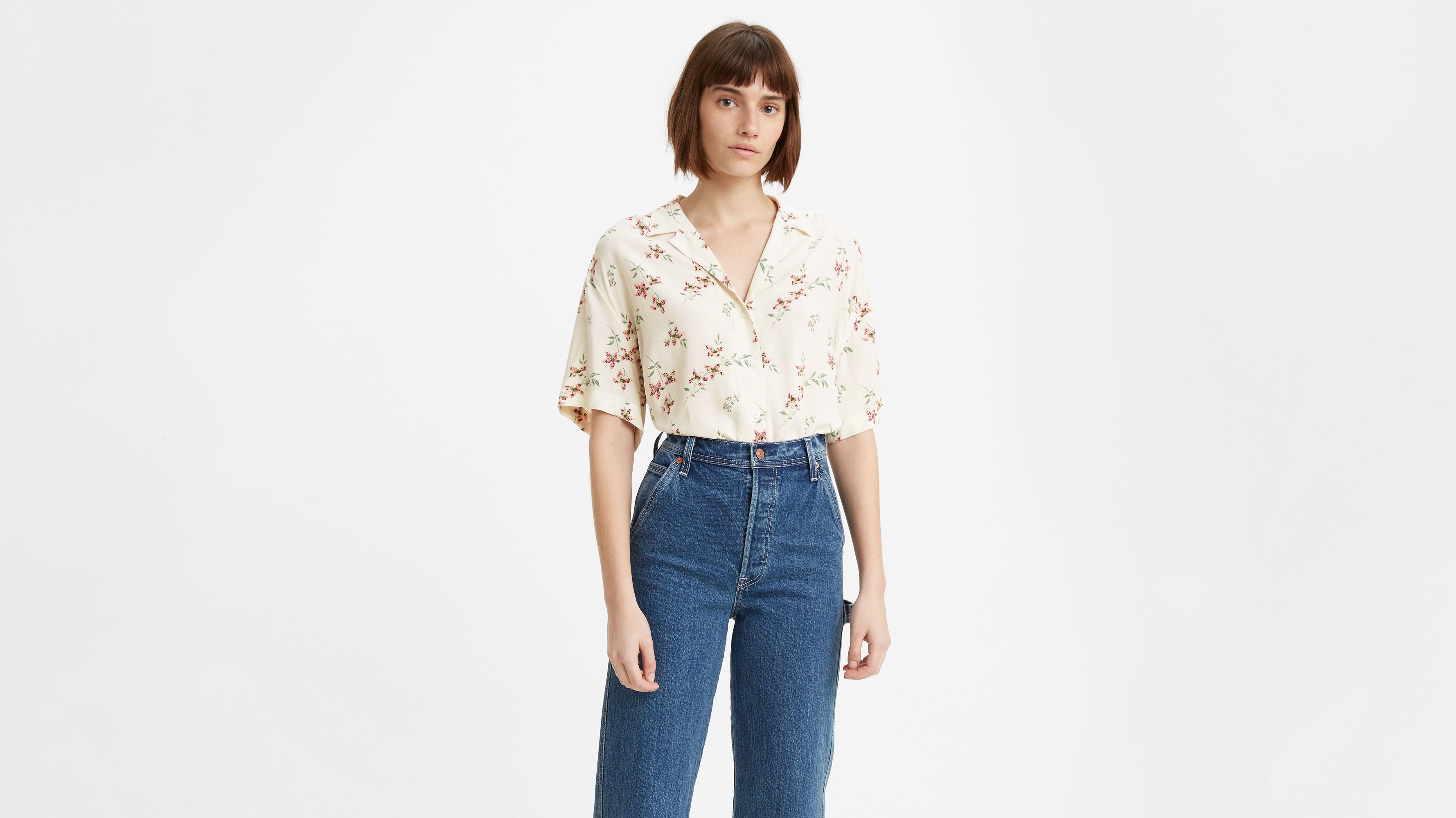 white levis shirt womens