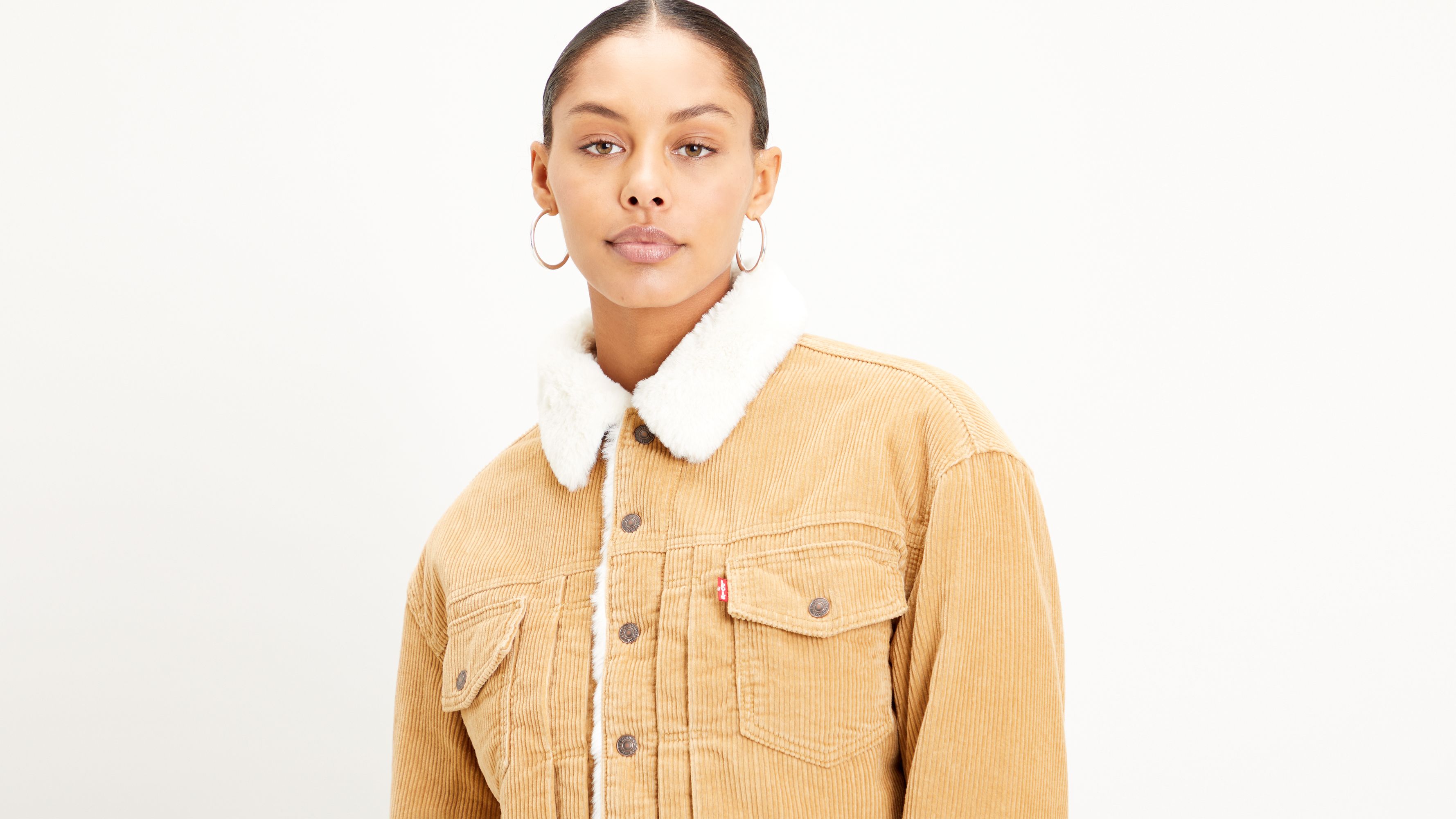 Heritage Corduroy Sherpa Trucker Jacket - Brown | Levi's® US