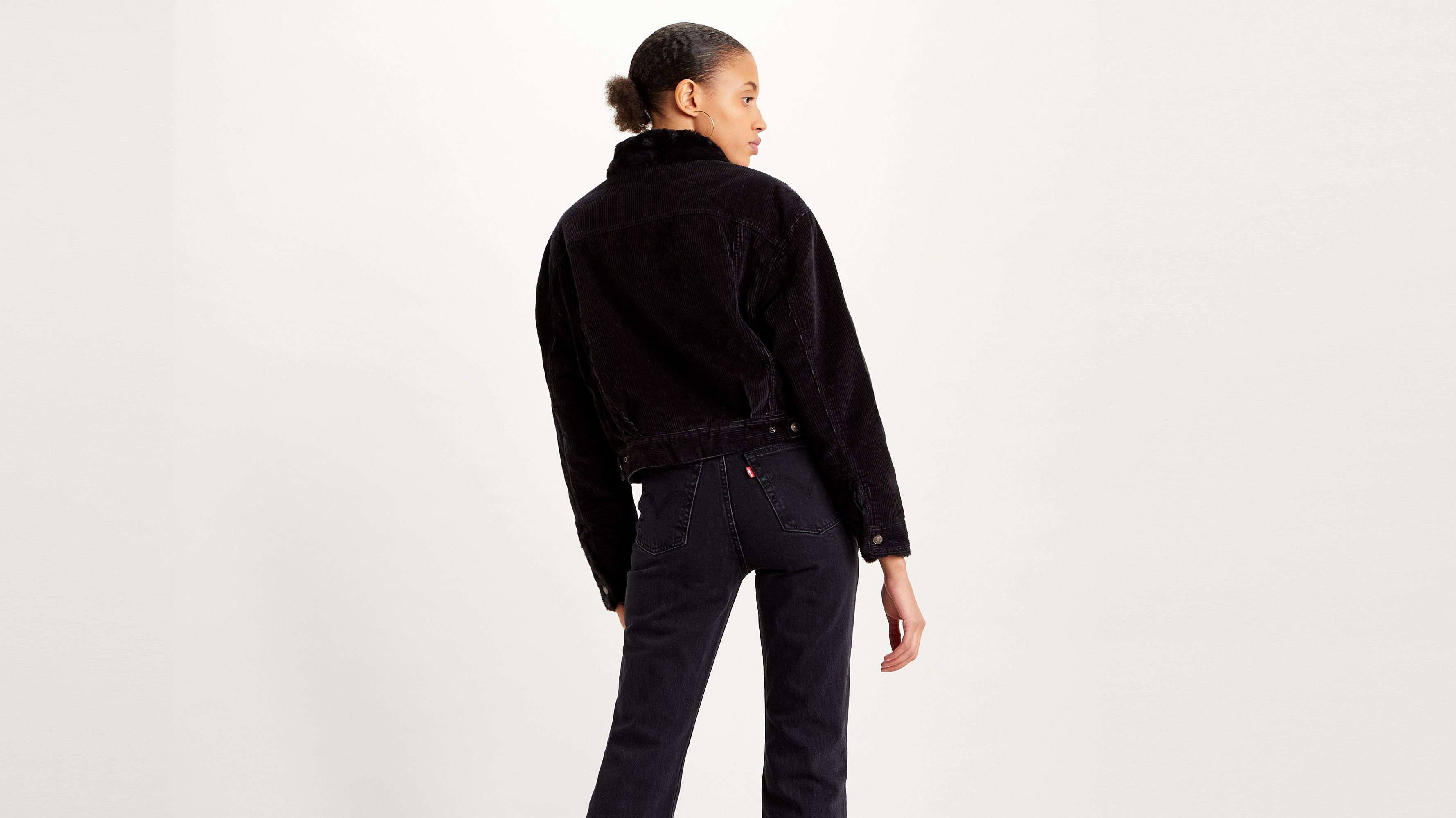 Levis black cord sherpa jacket online