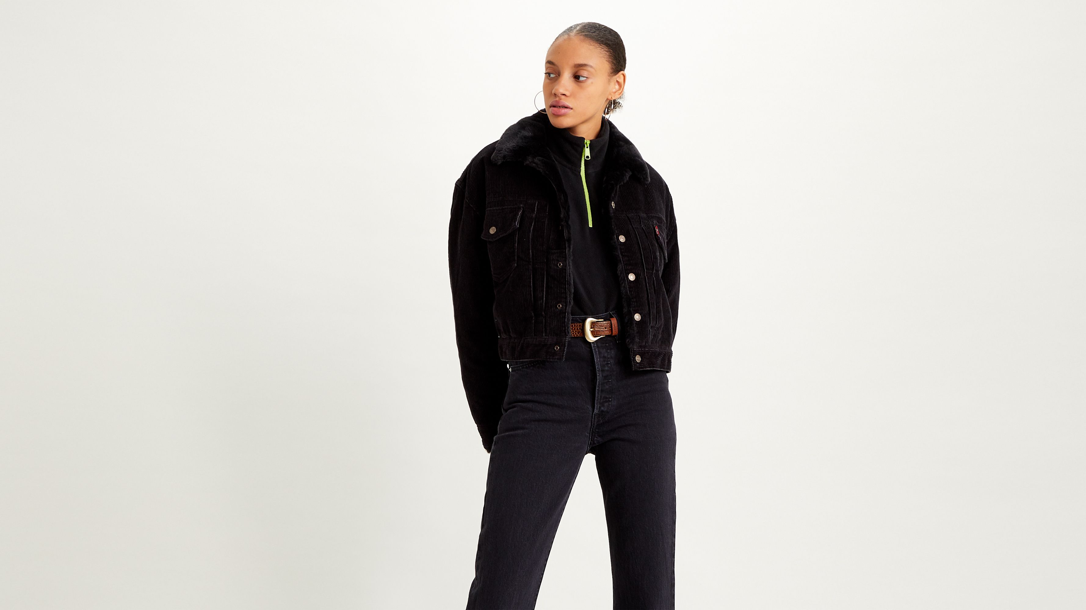 Levis sherpa jacket 2024 womens black