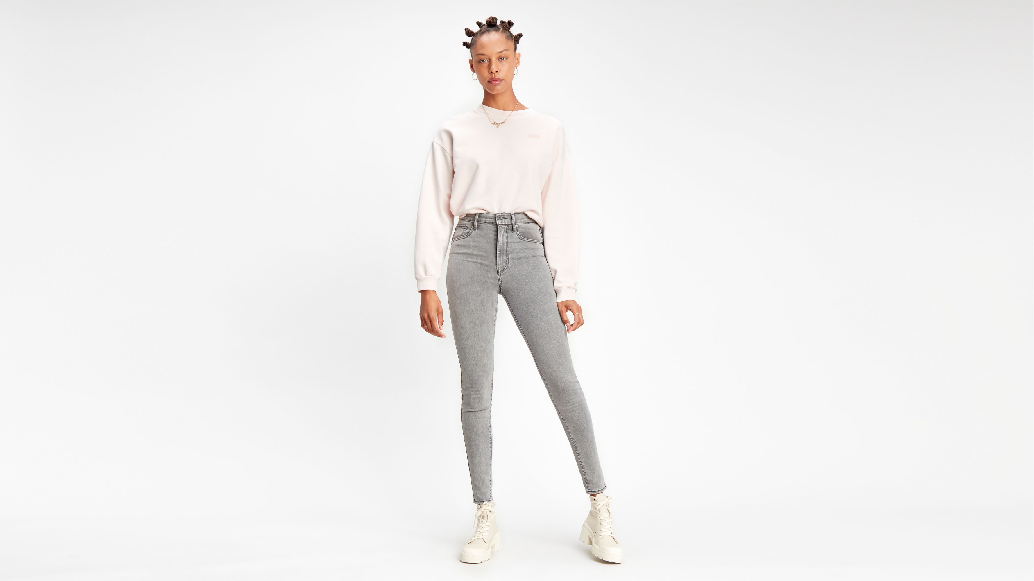 levi's mile high super skinny grey